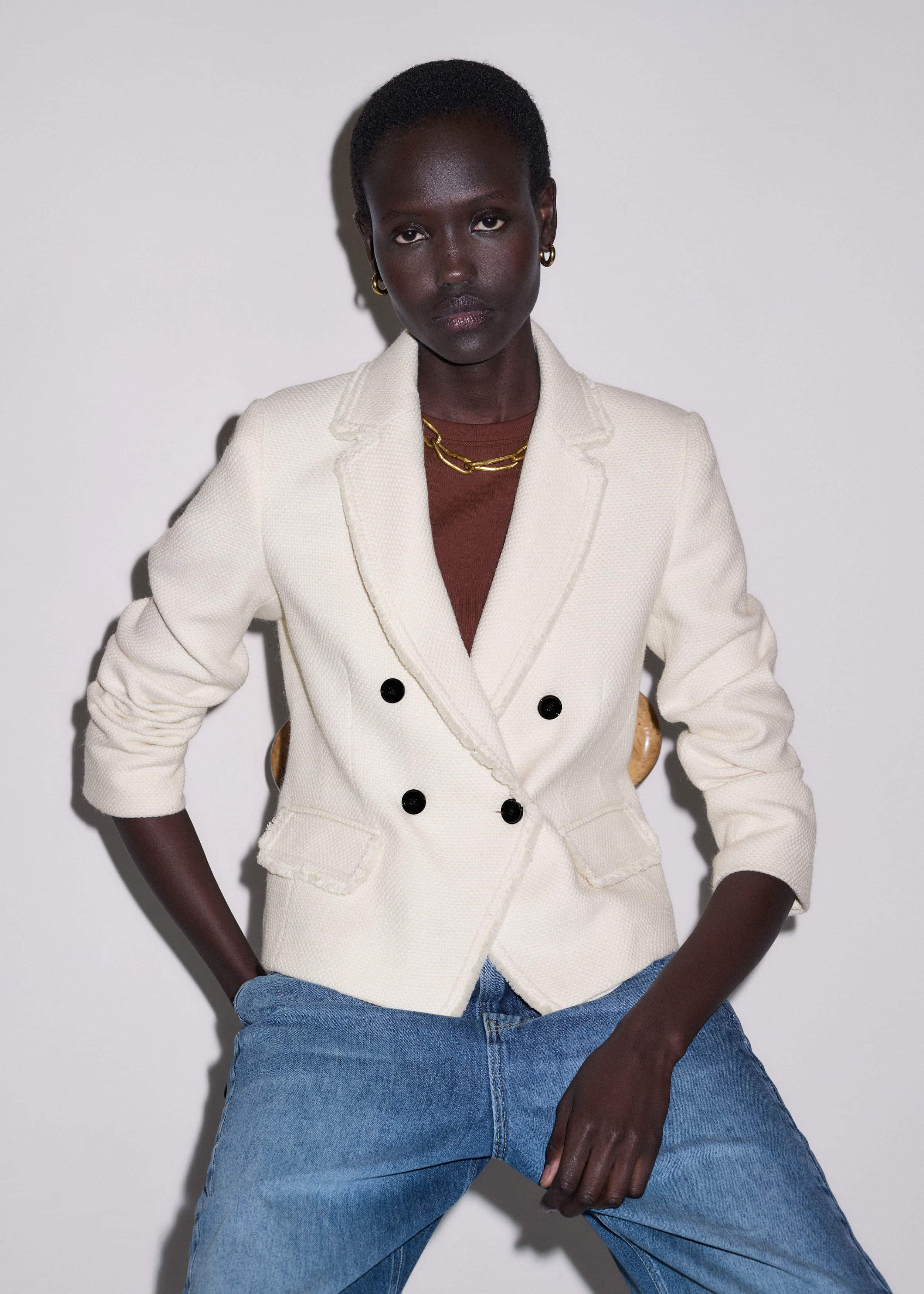 Ivory AM-PM Fitted Blazer meandem