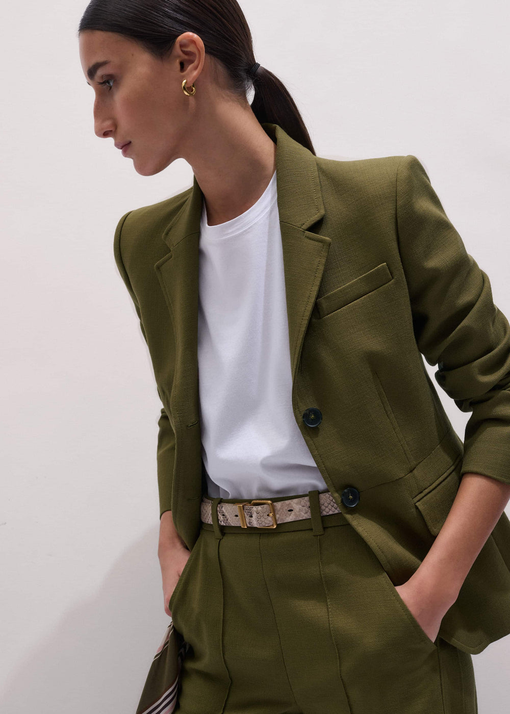 Olive Green Soft Sculpt Jacket meandem