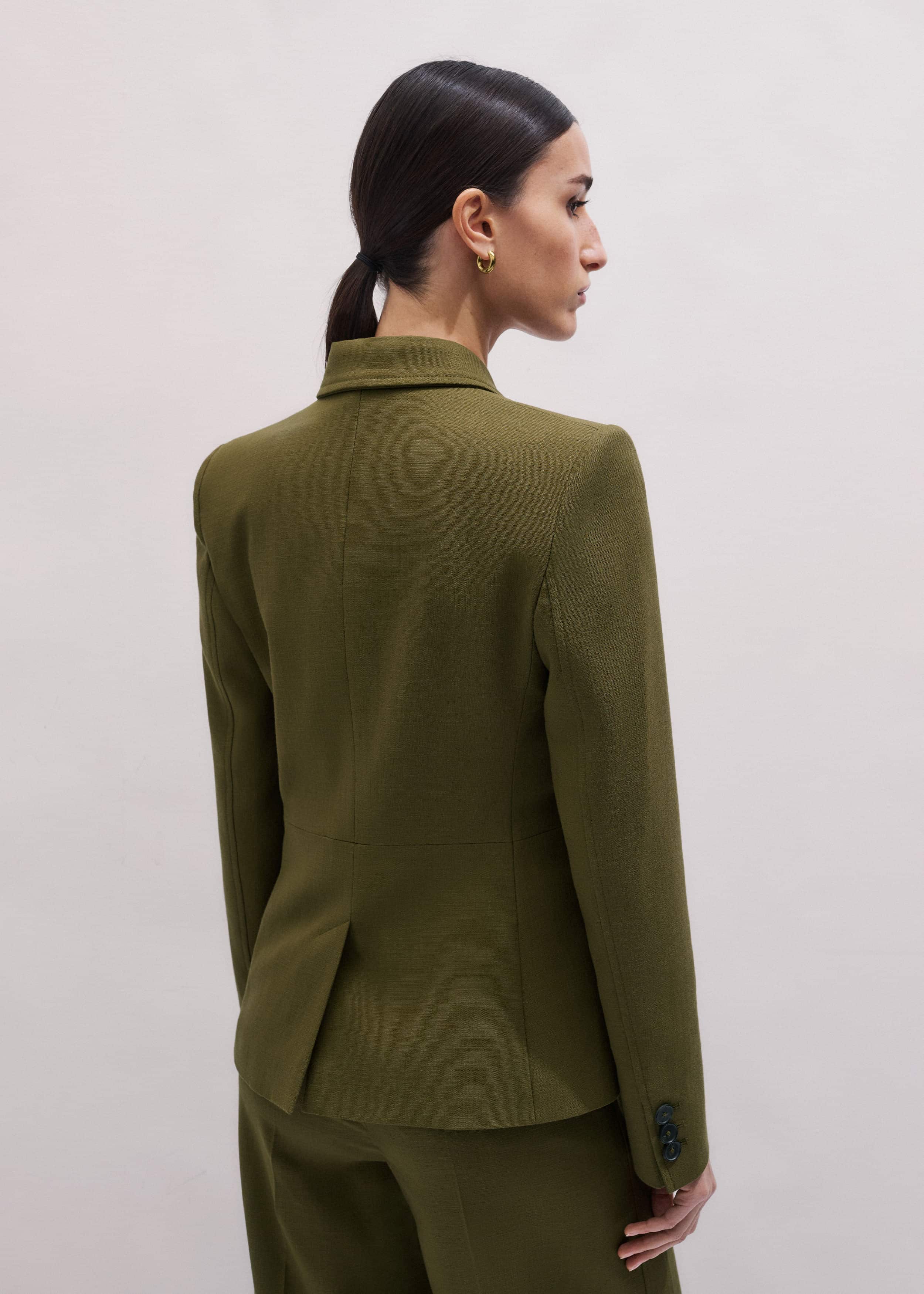 Olive Green Soft Sculpt Jacket meandem
