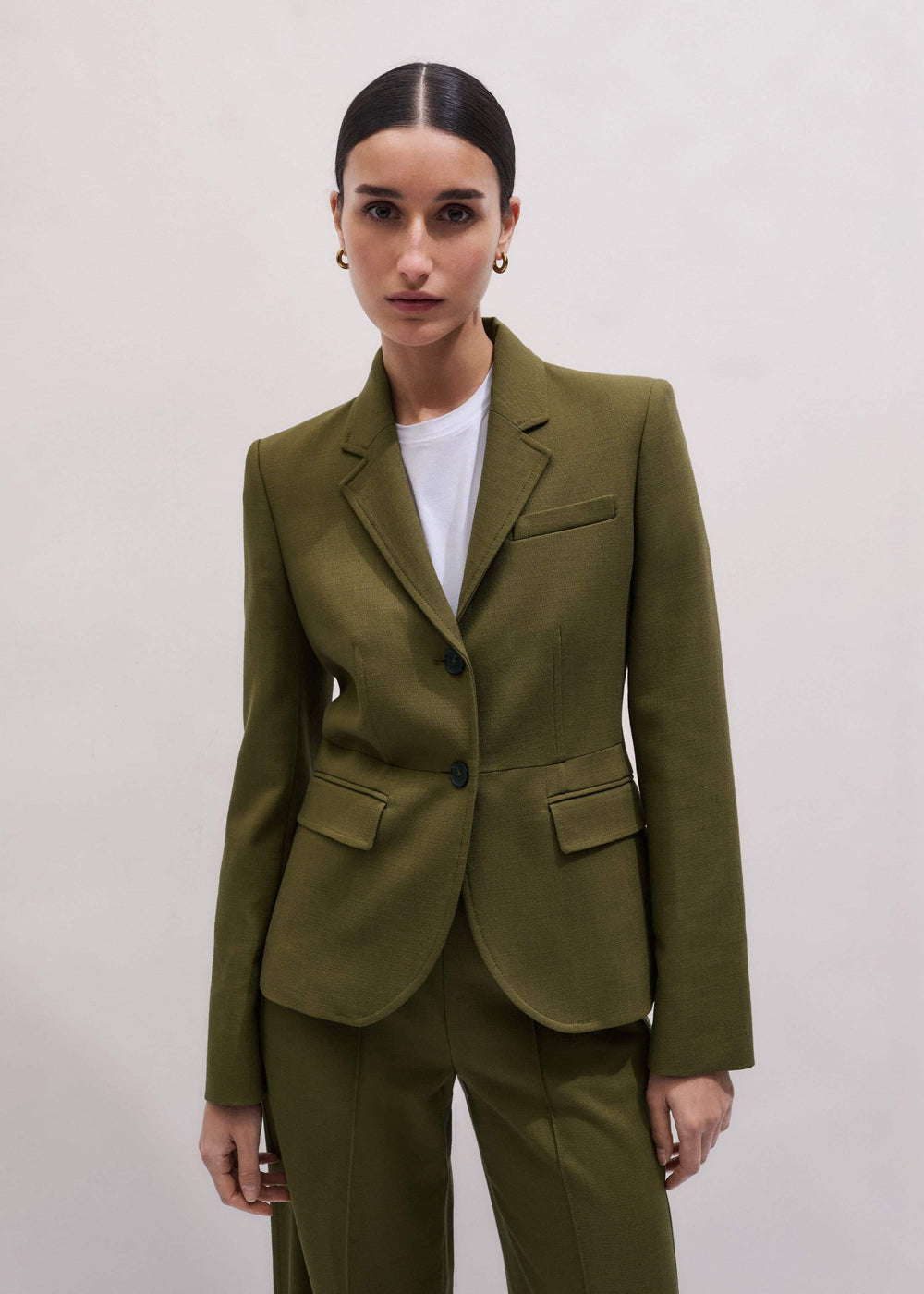 Olive Green Soft Sculpt Jacket meandem
