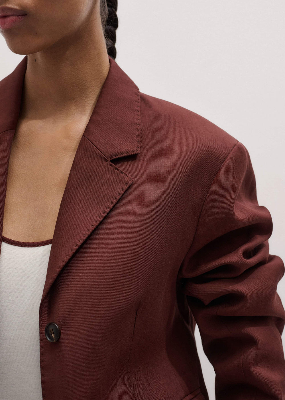 Cinnamon Brown Oversized Short Blazer meandem