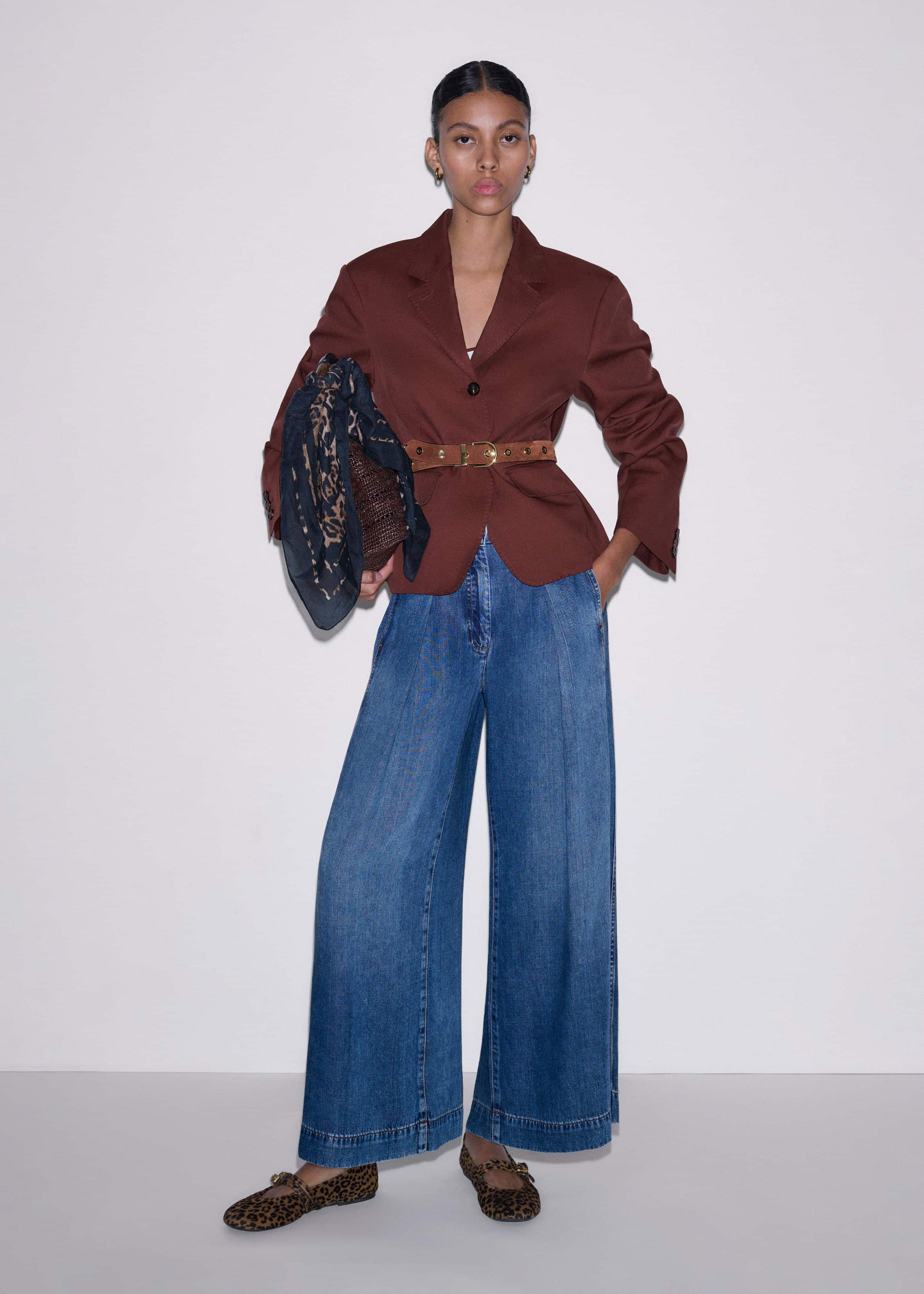 Cinnamon Brown Oversized Short Blazer meandem