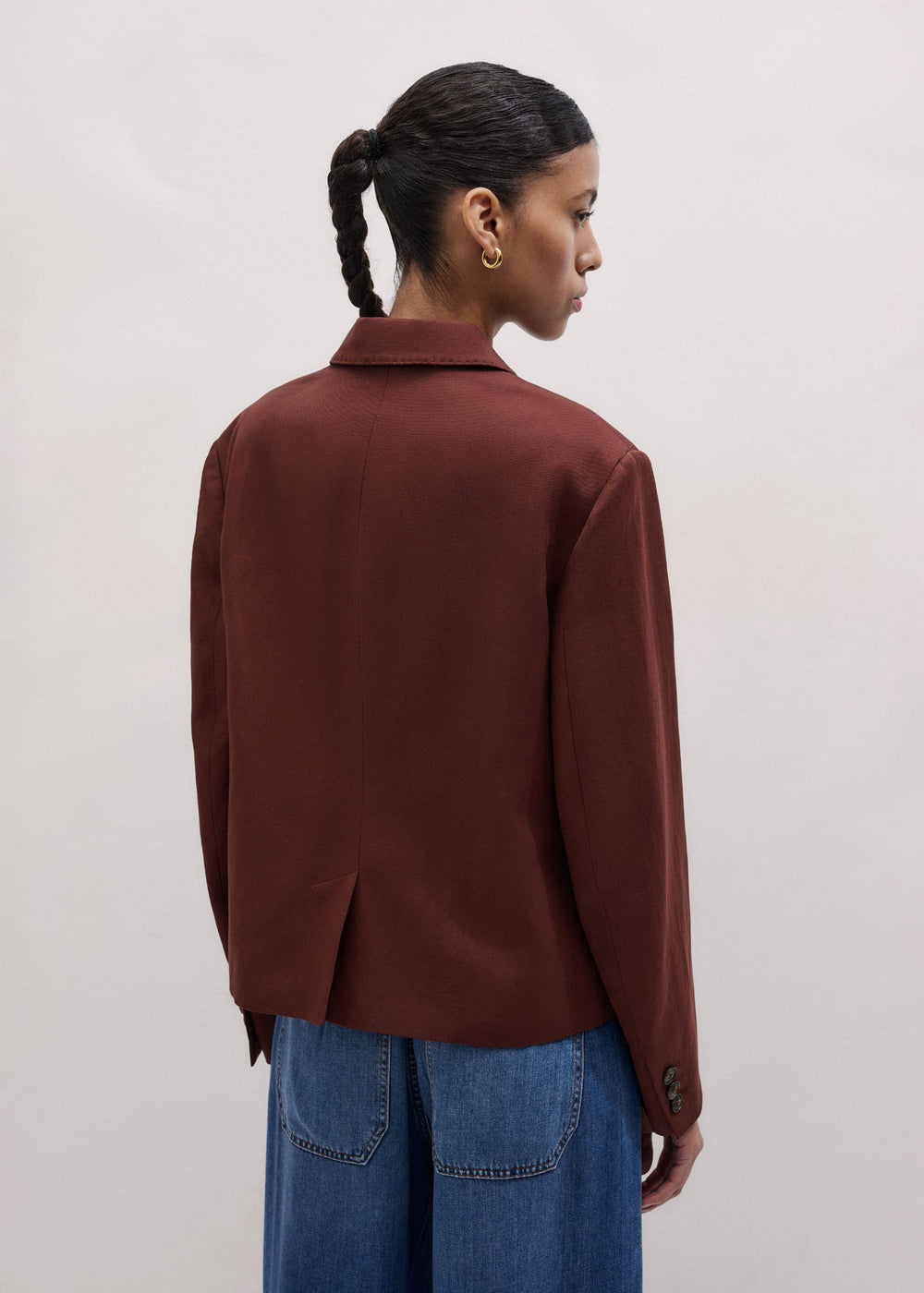 Cinnamon Brown Oversized Short Blazer meandem