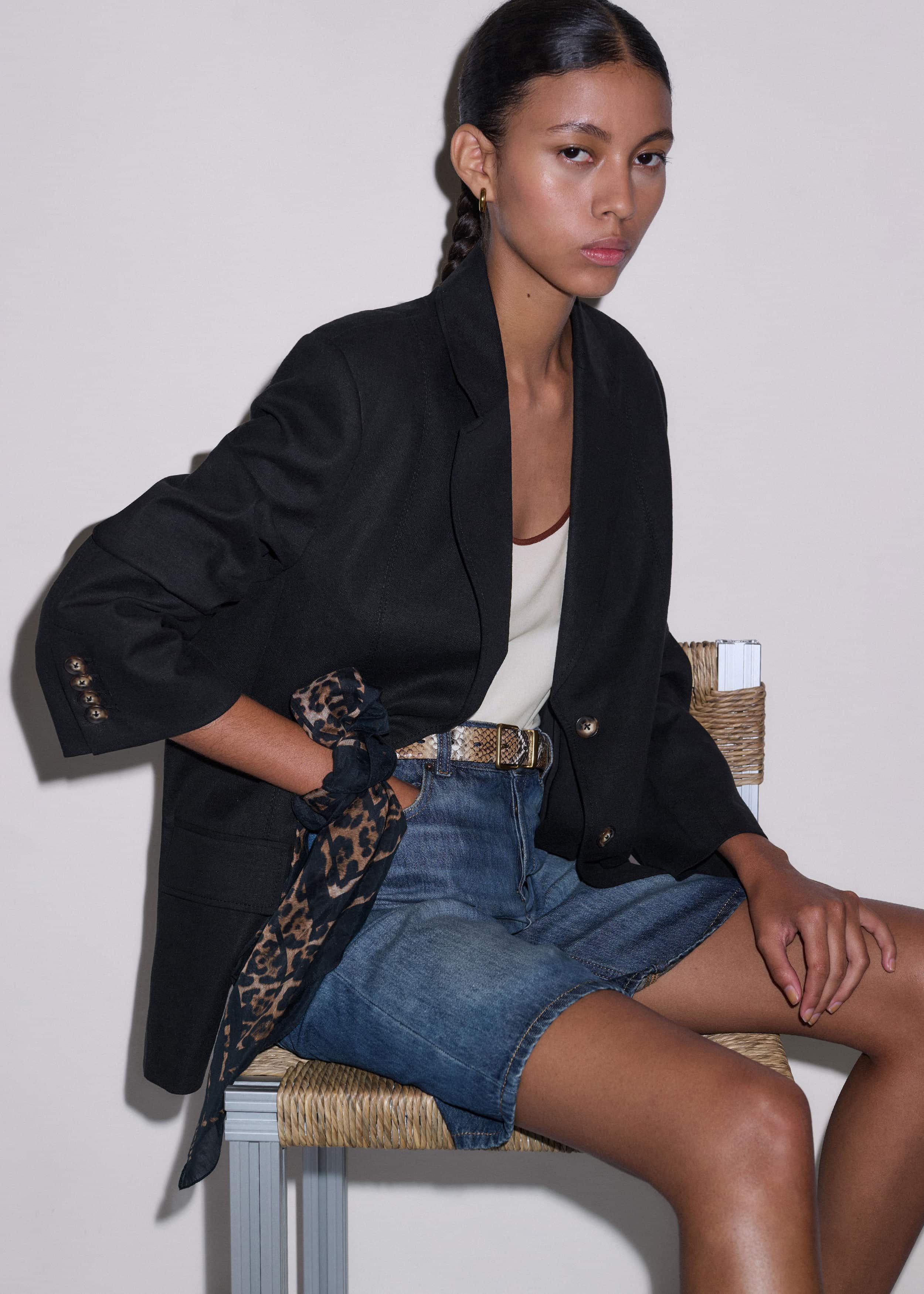 Black Summer Oversized Blazer meandem