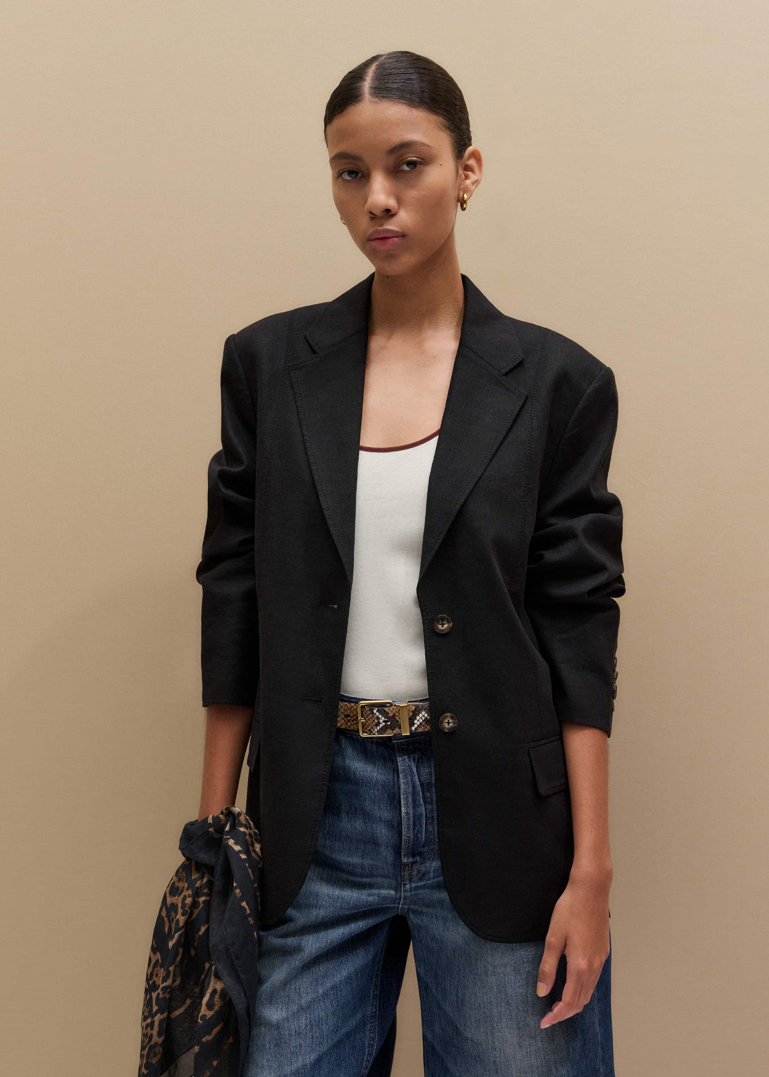 Black Summer Oversized Blazer meandem