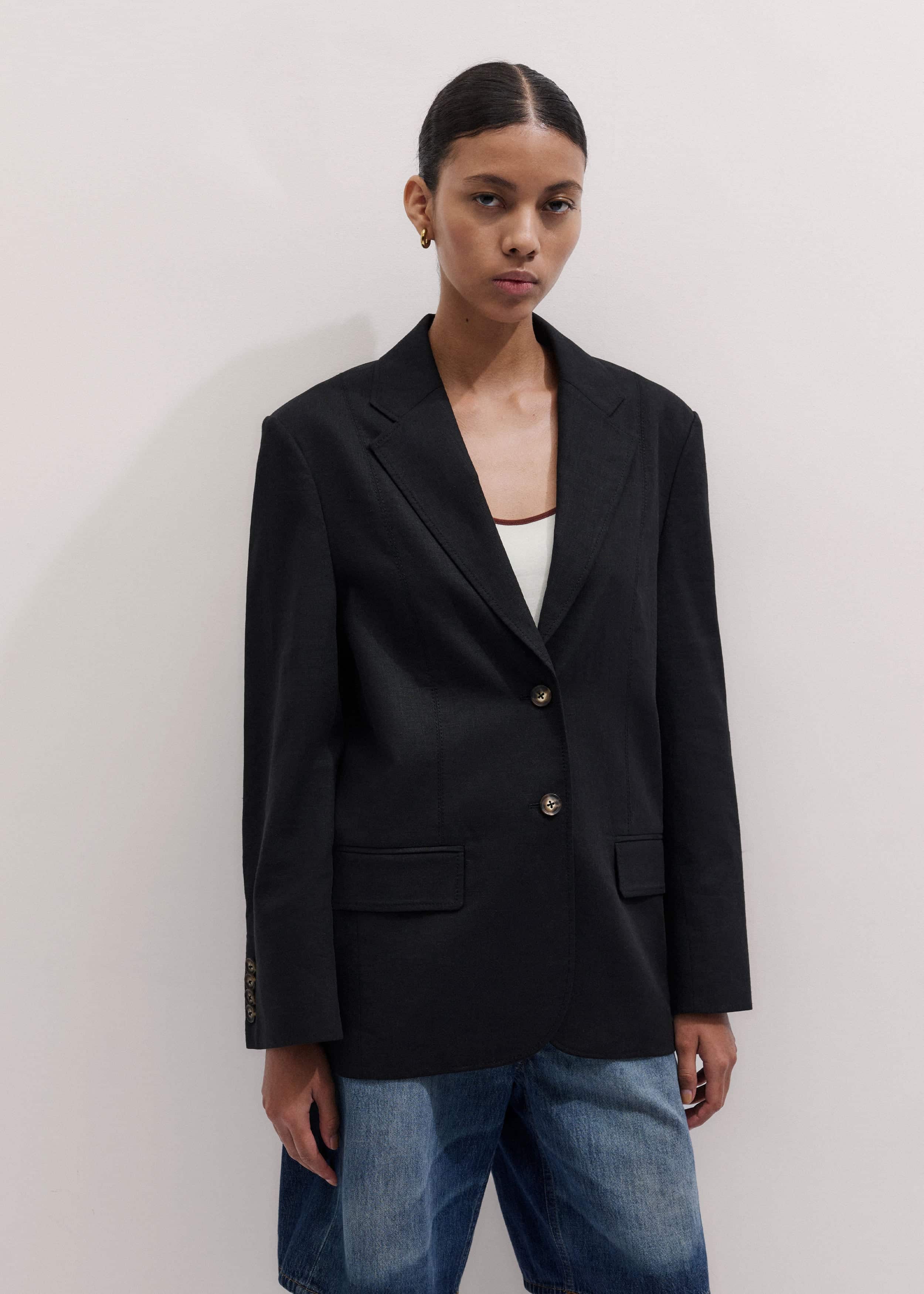 Black Summer Oversized Blazer meandem