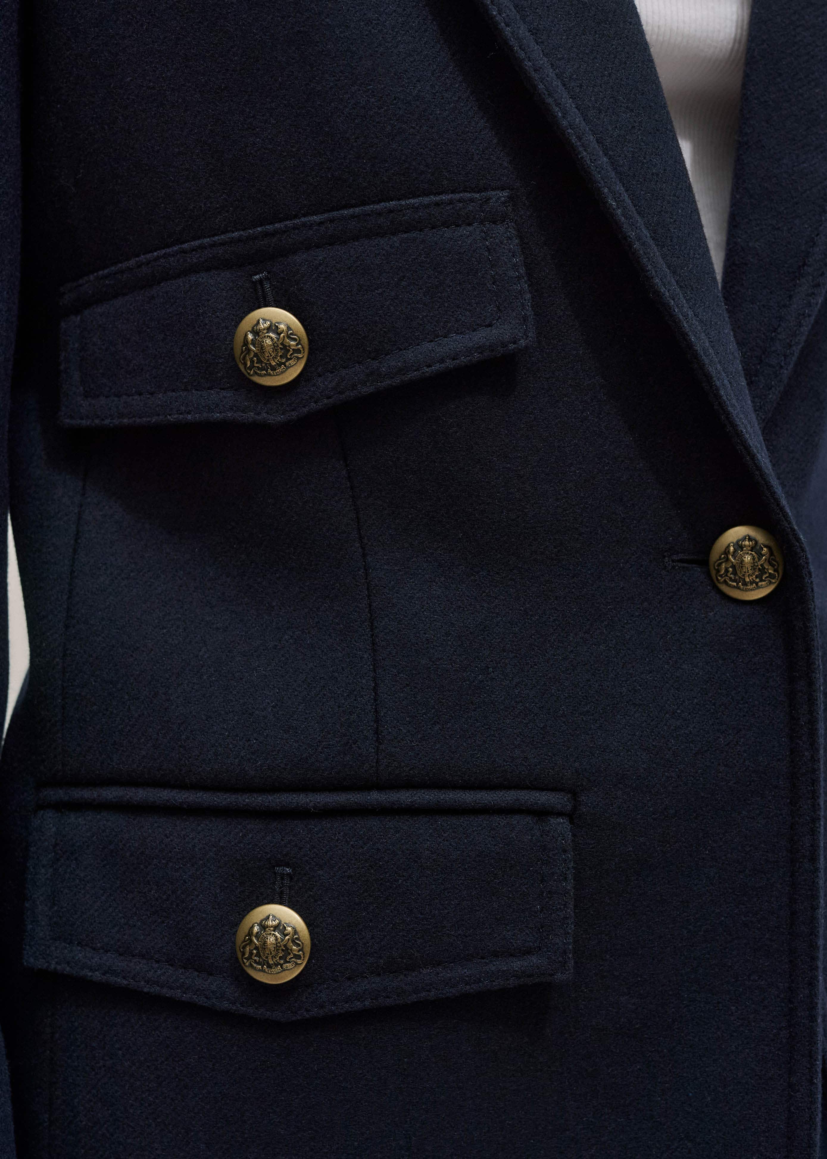Navy Sharp Shoulder Blazer meandem