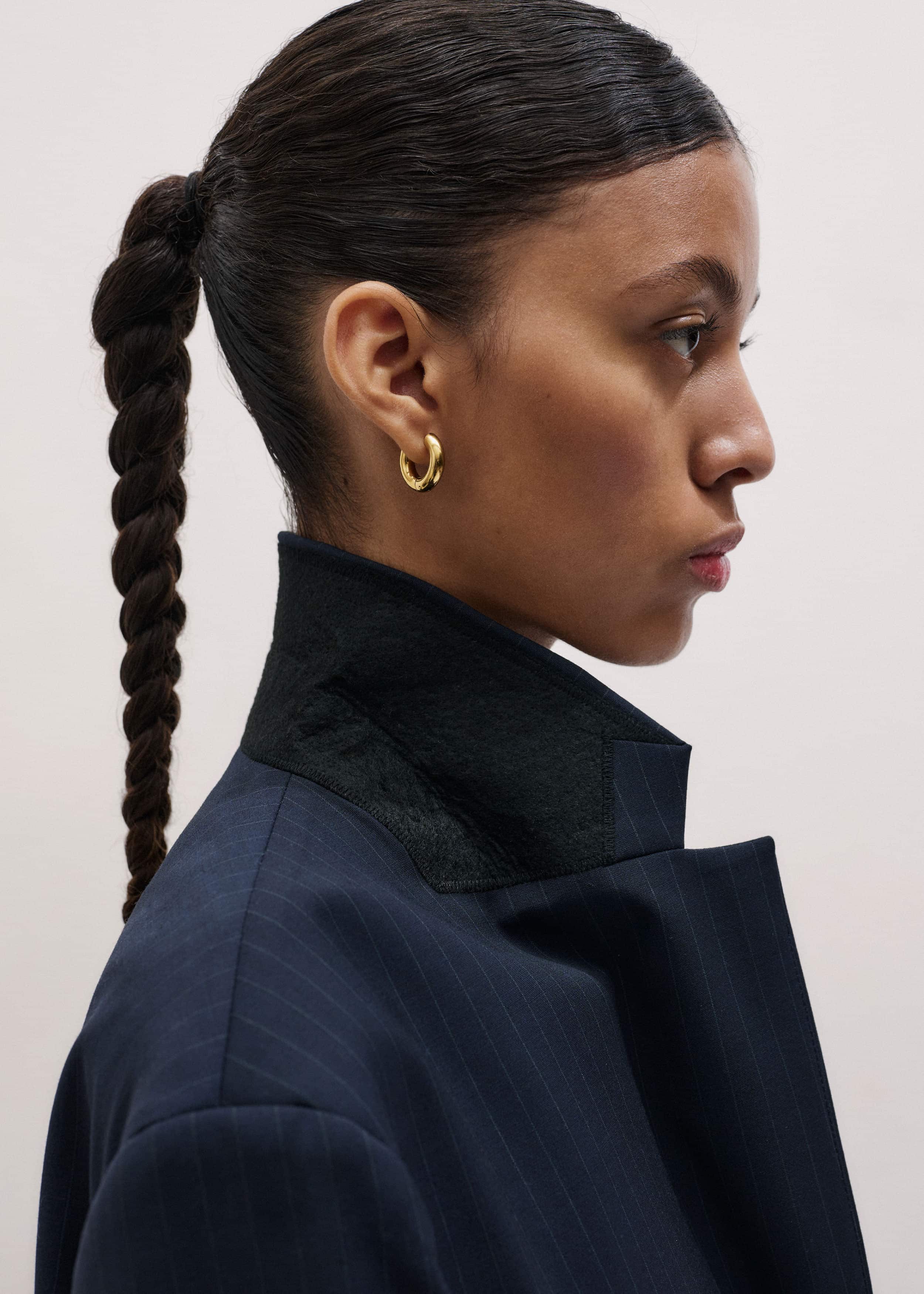 Navy Pinstripe Oversized Blazer meandem