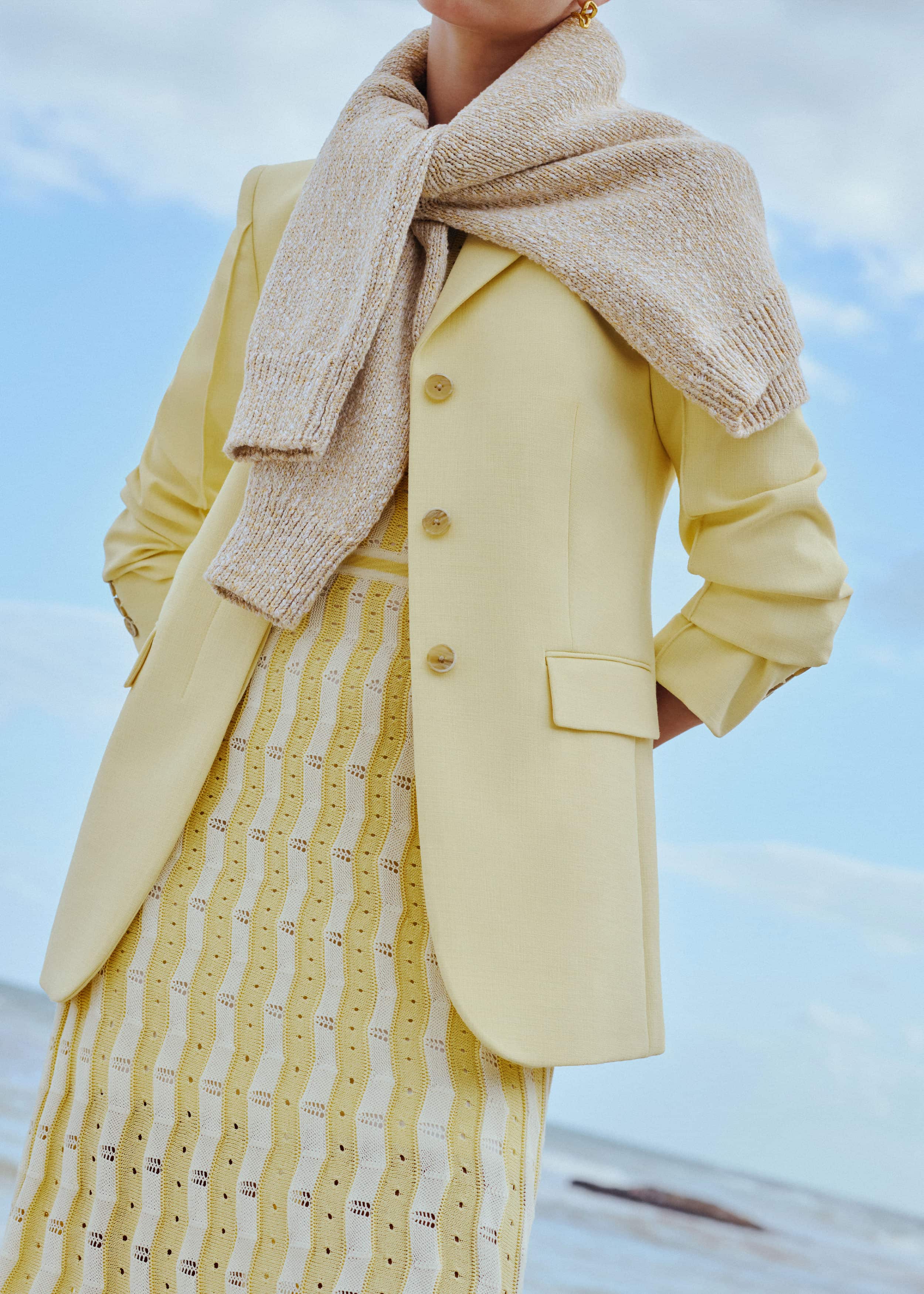 Yellow Slim Contour Blazer meandem