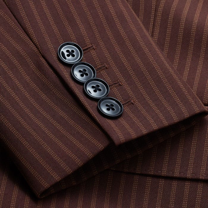 Cinnamon Pinstripe Sharp Shoulder Contour Blazer meandem