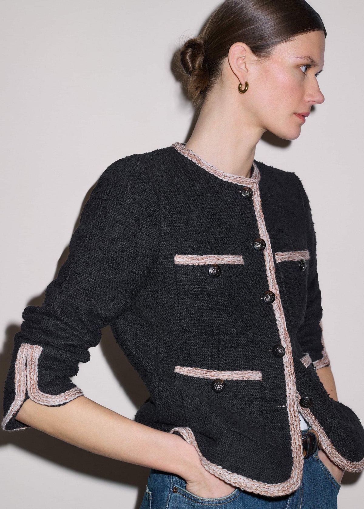 Black Straight Fit Jacket meandem