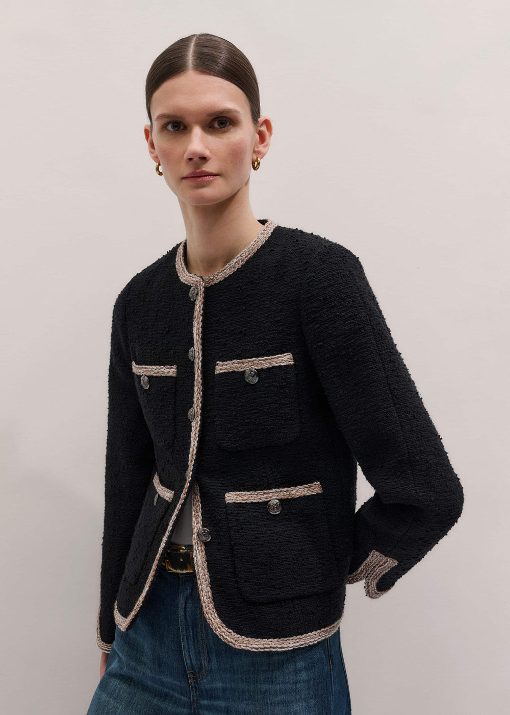 Black Straight Fit Jacket meandem