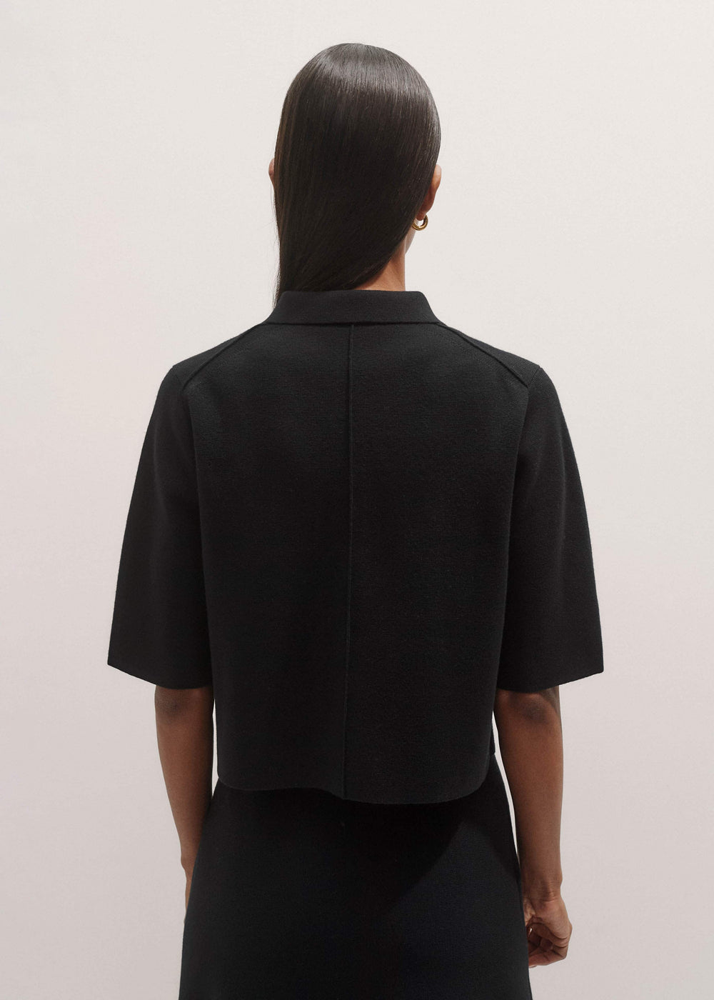 Black Milano Knit Short Sleeve Jacket meandem
