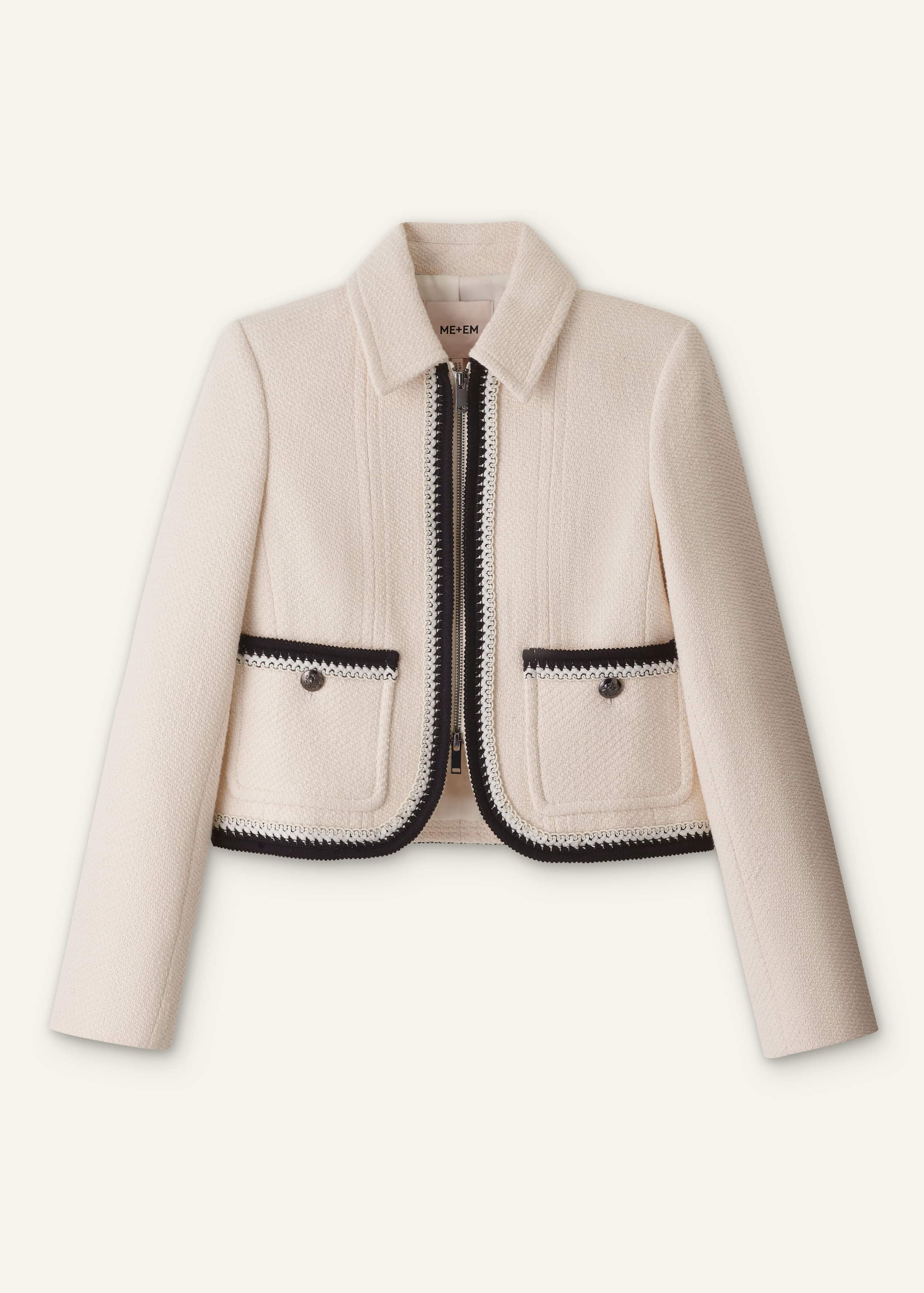 Cream Straight Crop Jacket meandem