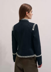 Navy Bold Braid Short Fitted Jacket meandem