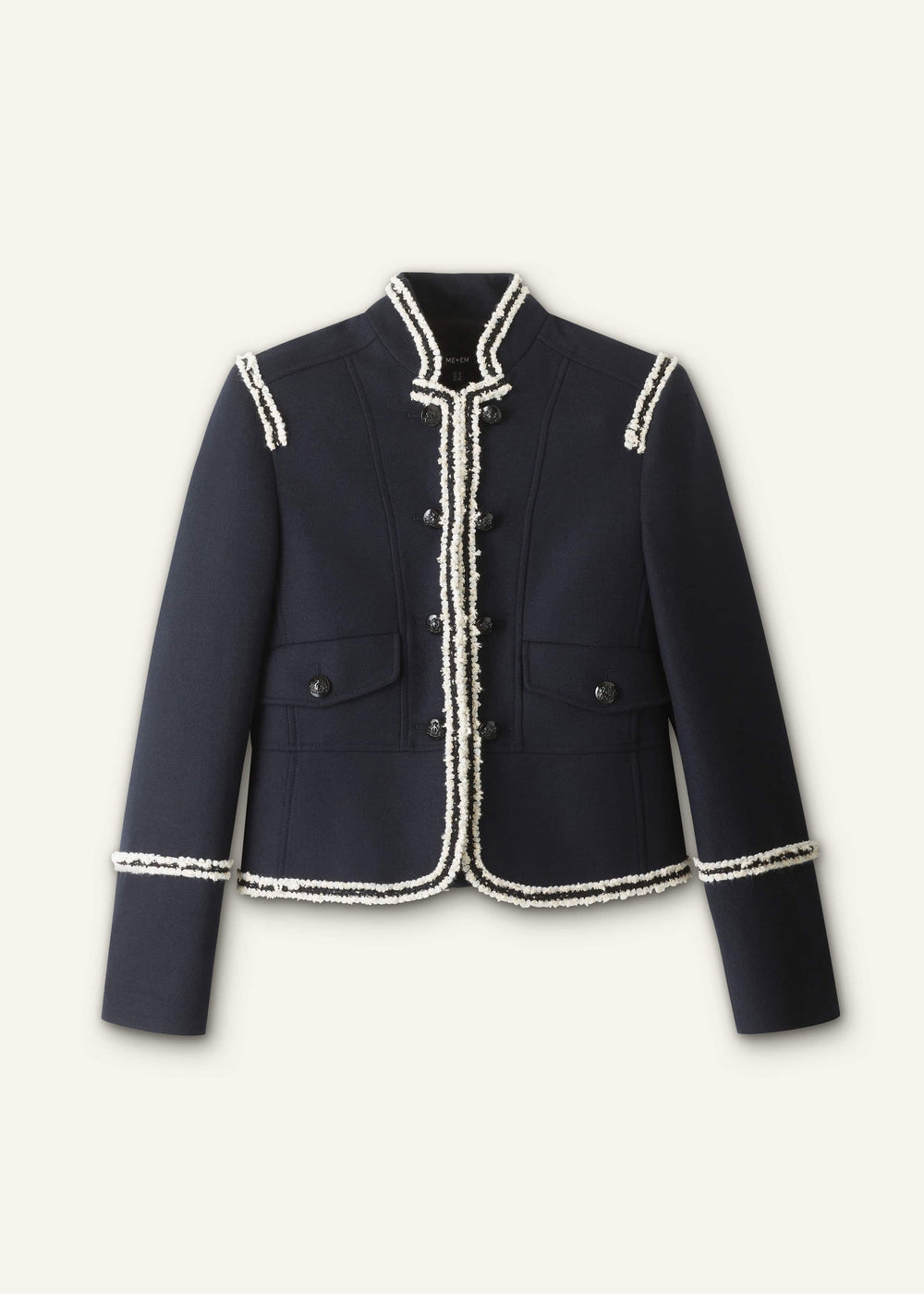 Navy Bold Braid Short Fitted Jacket meandem