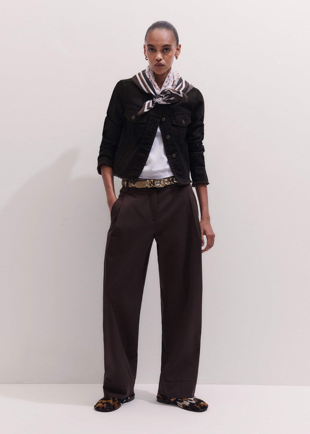 Black Collarless Fray Jacket meandem