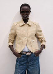Cream Fringed Short Jacket meandem
