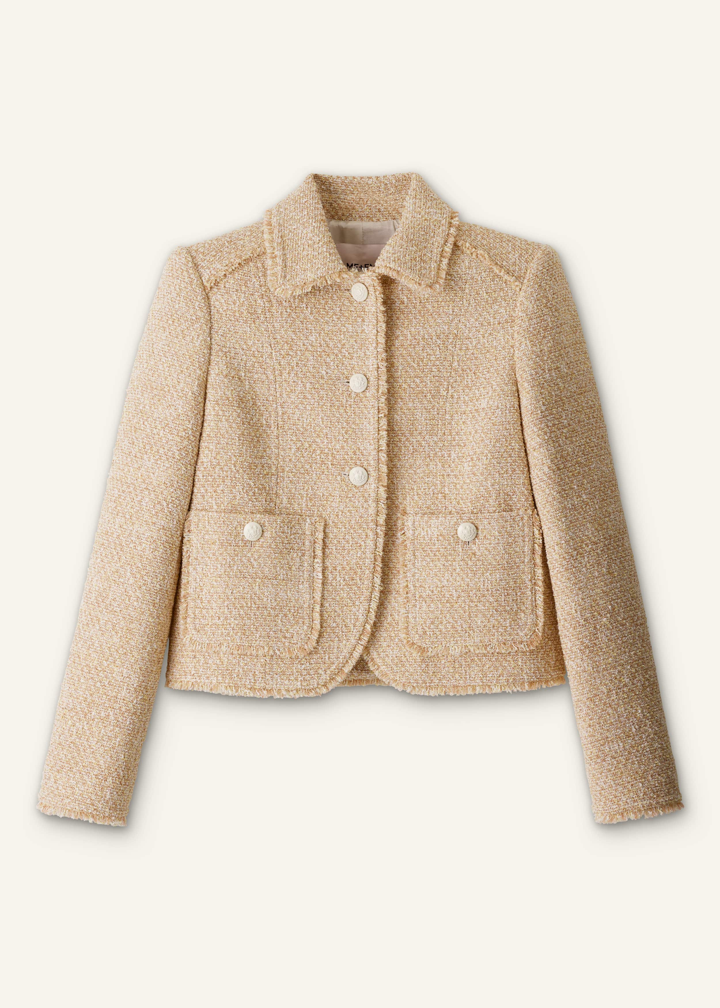 Cream Fringed Short Jacket meandem