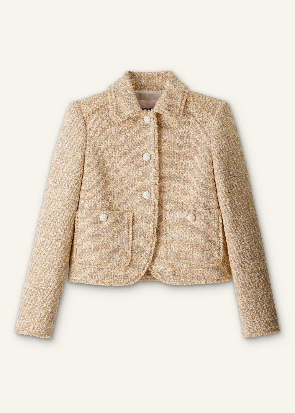 Cream Fringed Short Jacket meandem