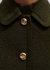 Olive Green Straight Crop Jacket meandem