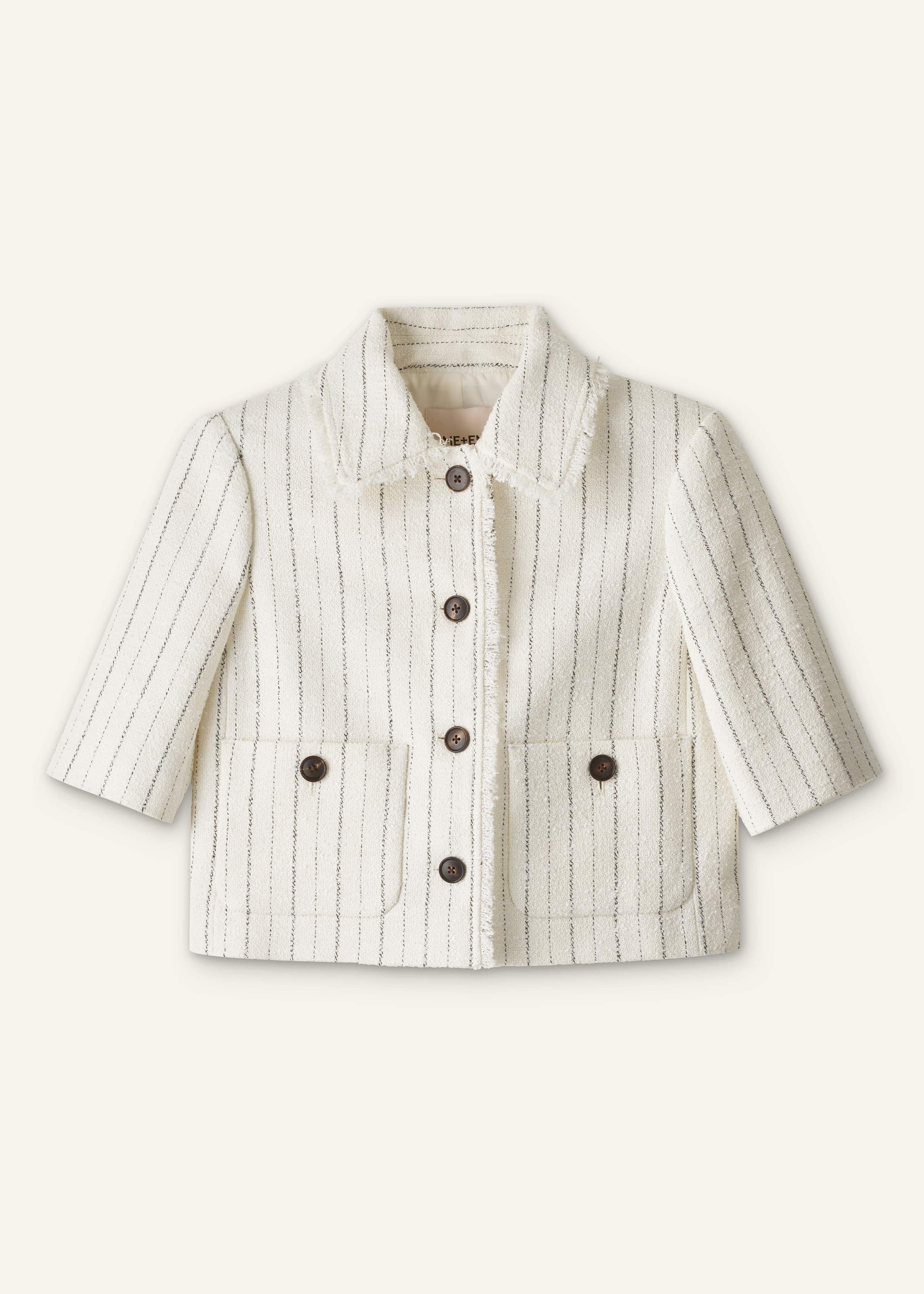 Ivory Stripe Crop Jacket meandem