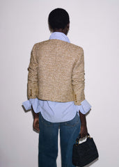 Gold Metallic Crop Evening Jacket meandem