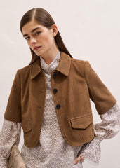 Brown Everyday Short Sleeve Jacket meandem