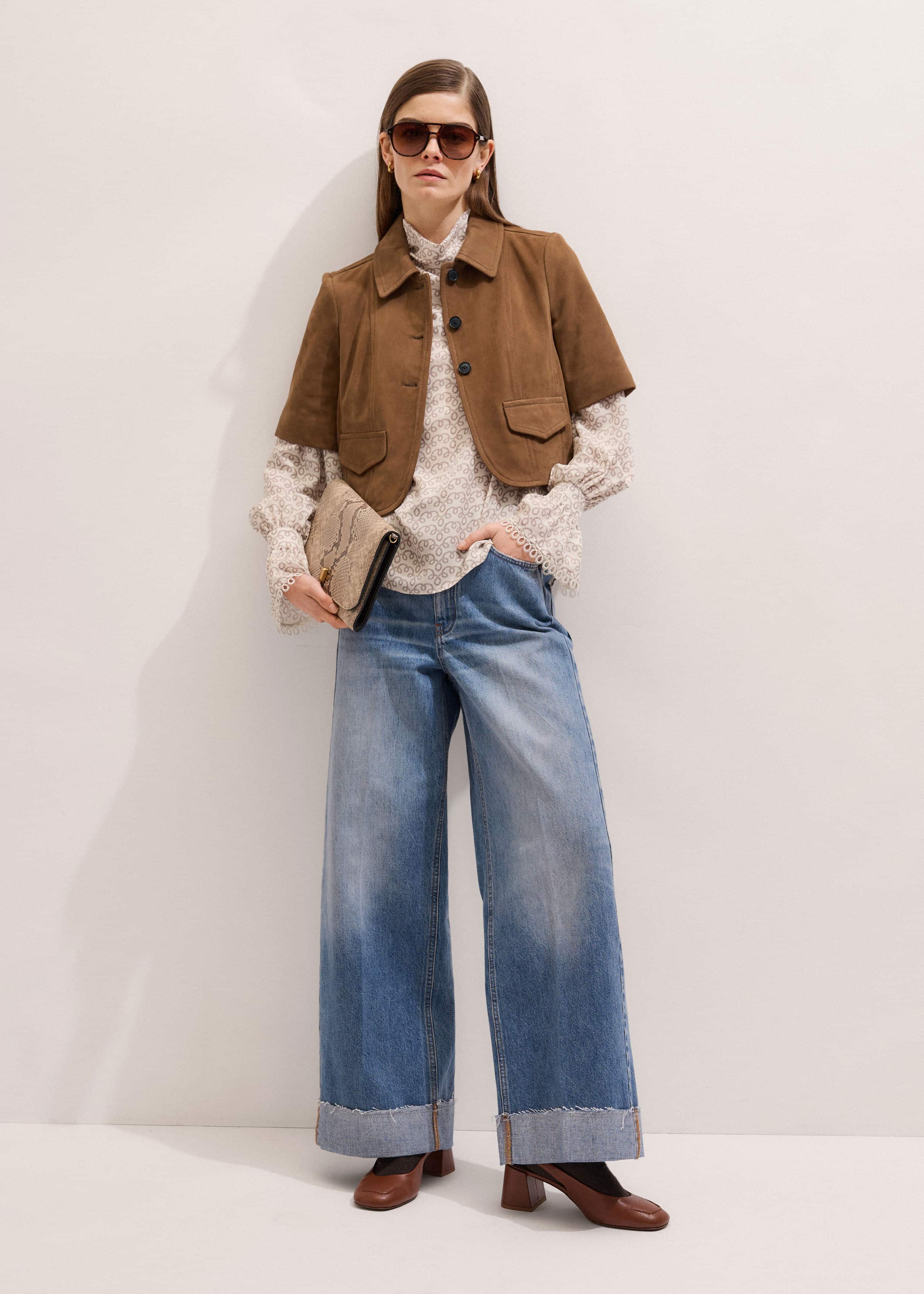Brown Everyday Short Sleeve Jacket meandem