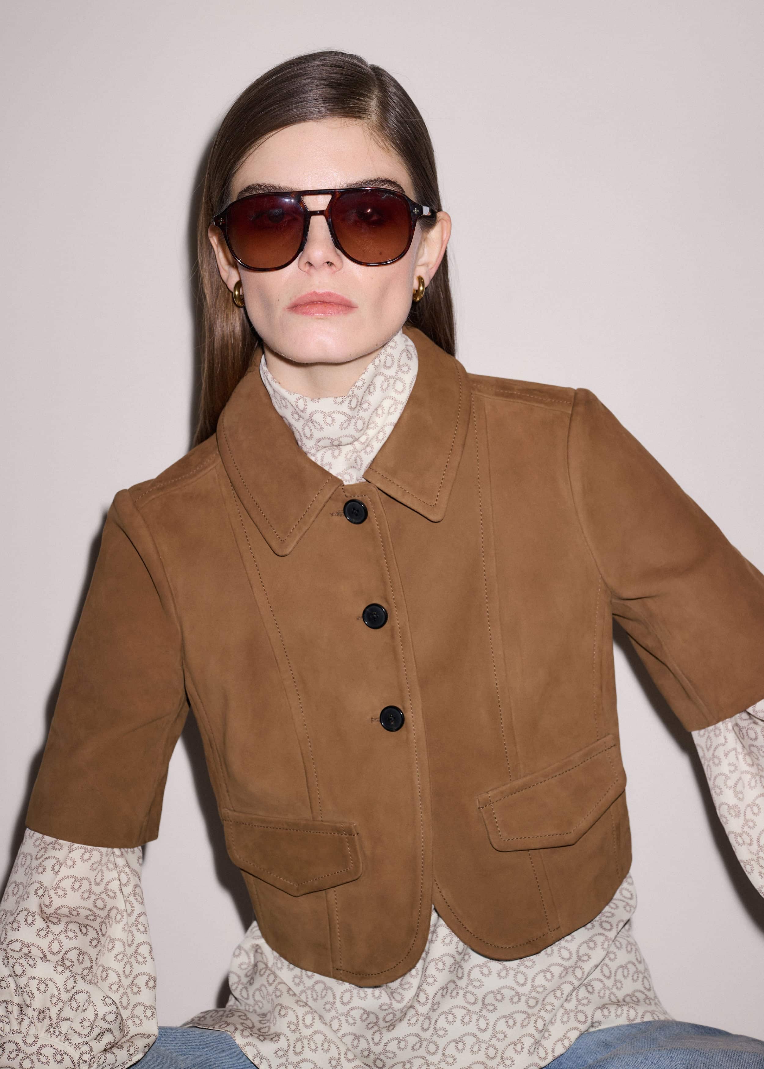Brown Everyday Short Sleeve Jacket meandem