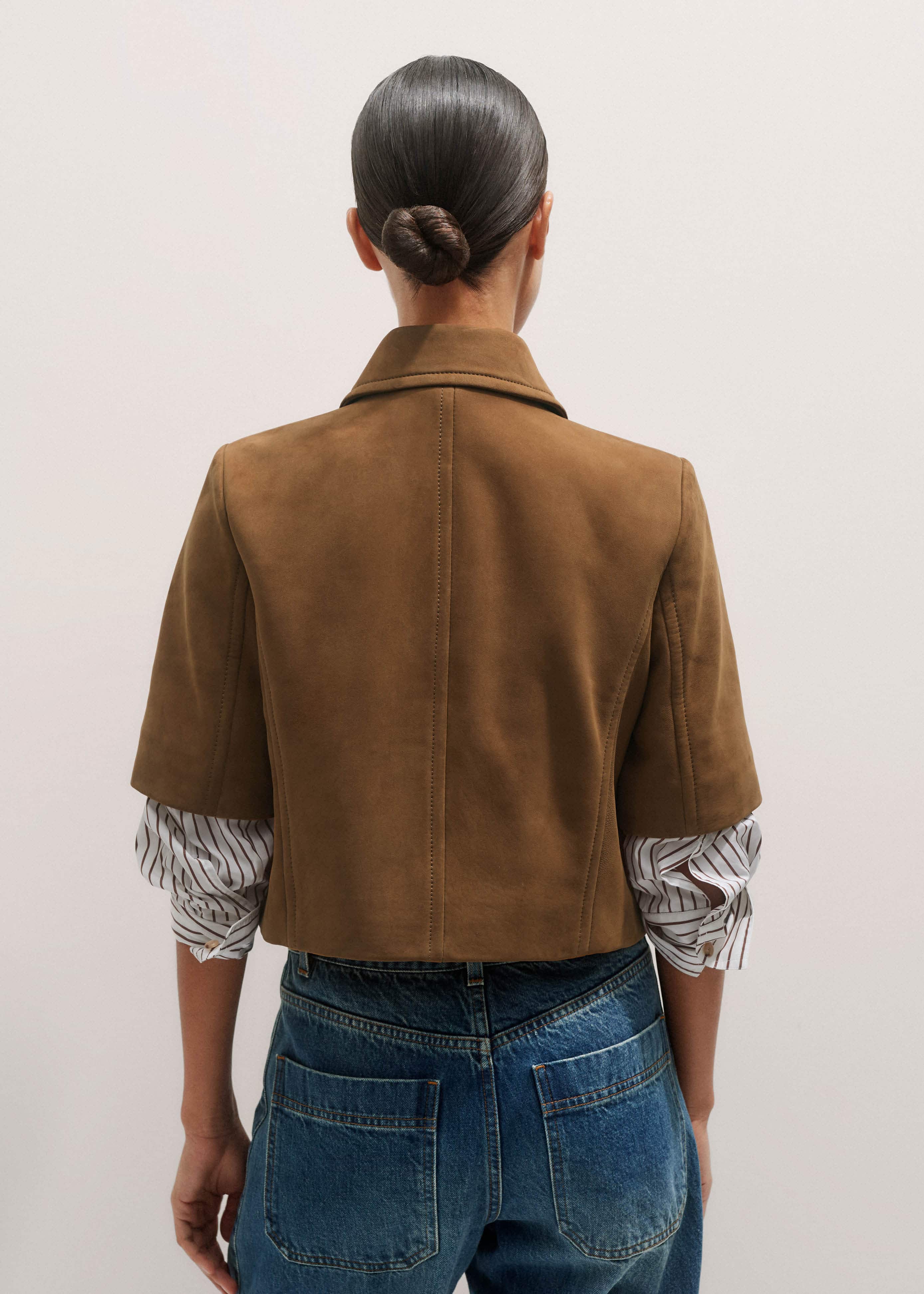 Brown Everyday Short Sleeve Jacket meandem