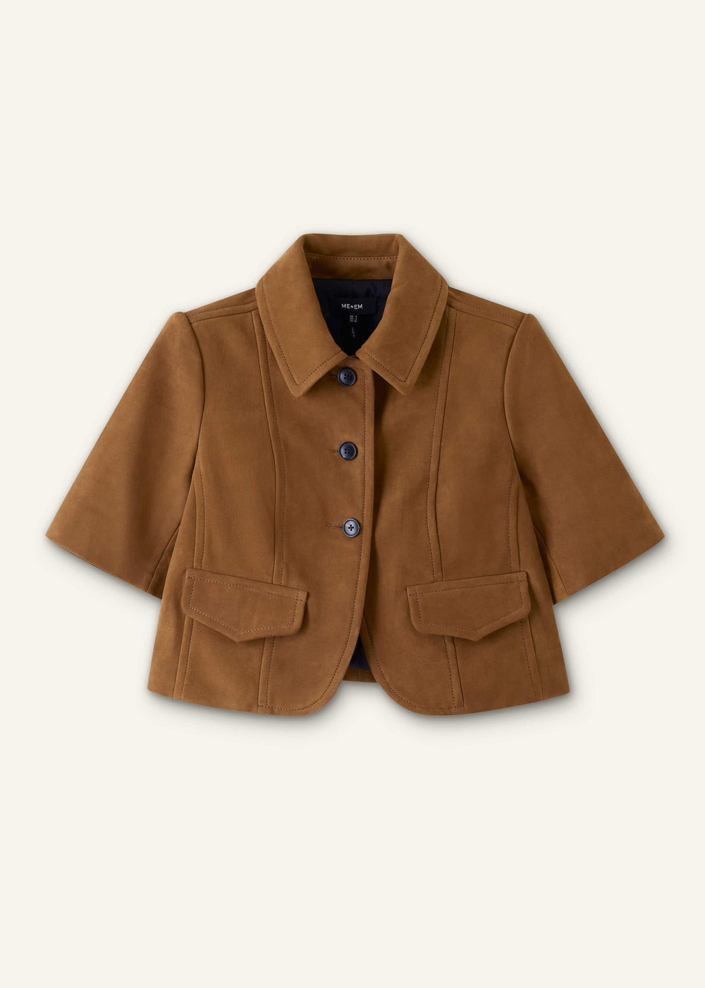 Brown Everyday Short Sleeve Jacket meandem