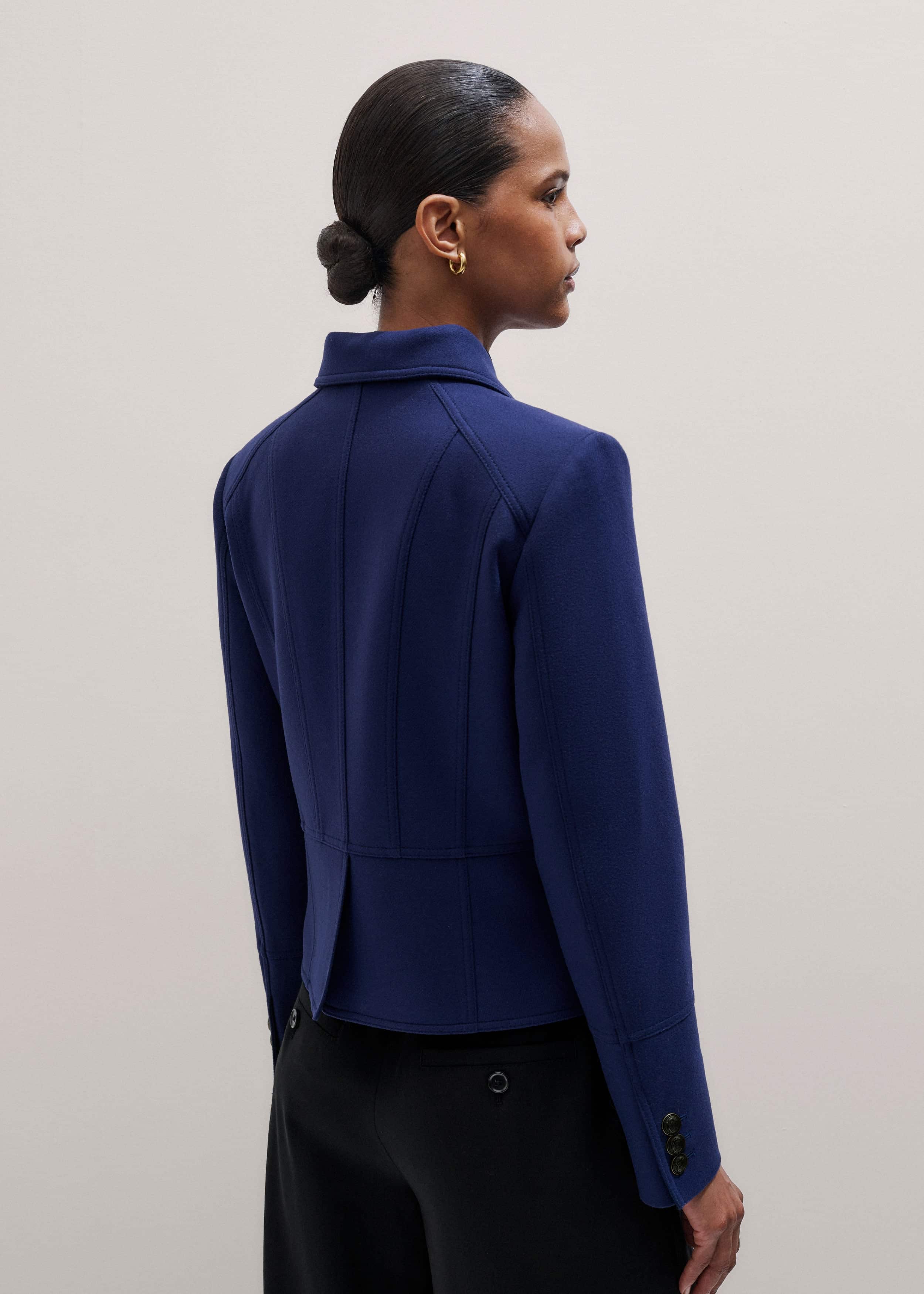 Blue Fitted Military Jacket meandem
