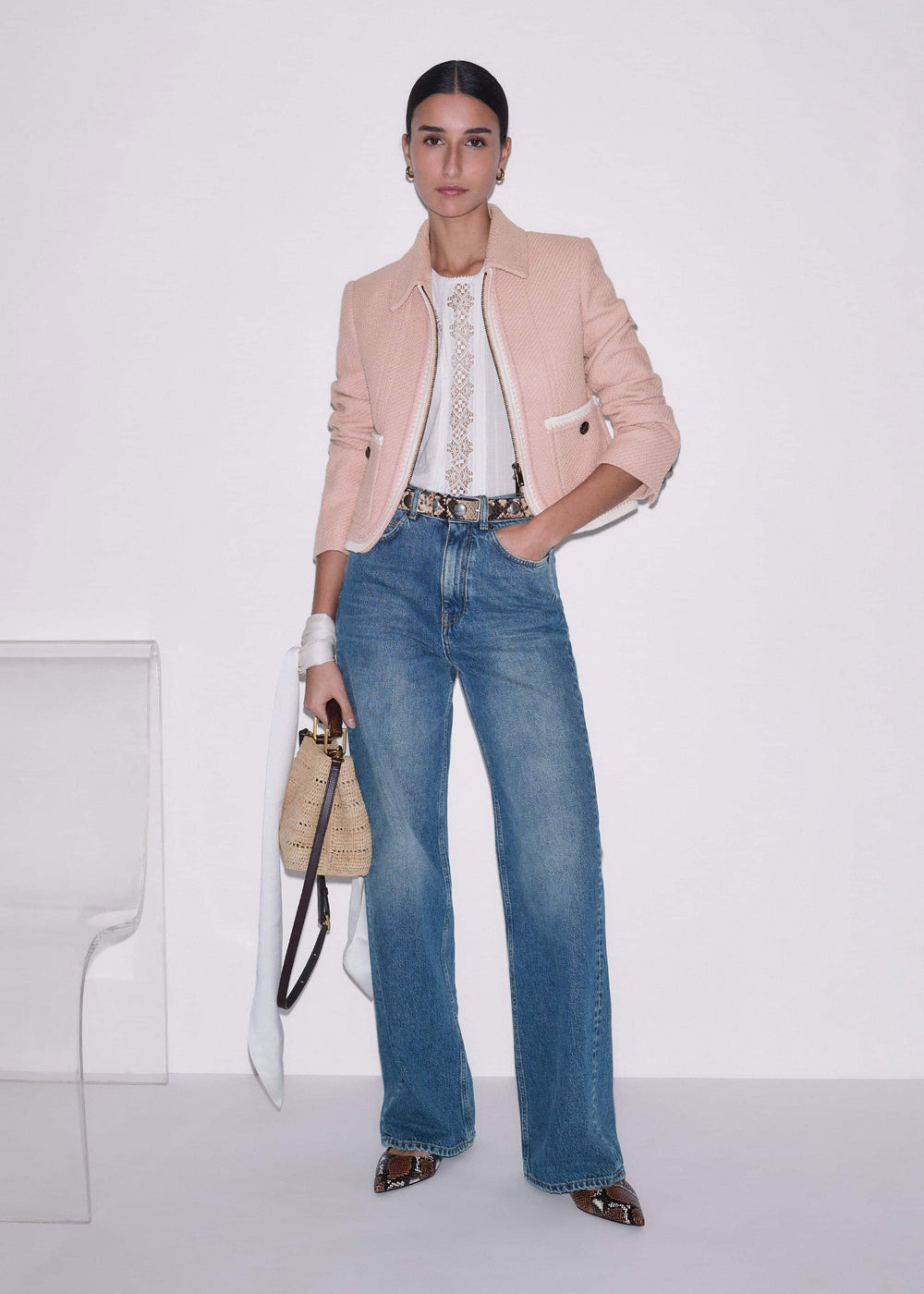 Pink Straight Crop Jacket meandem