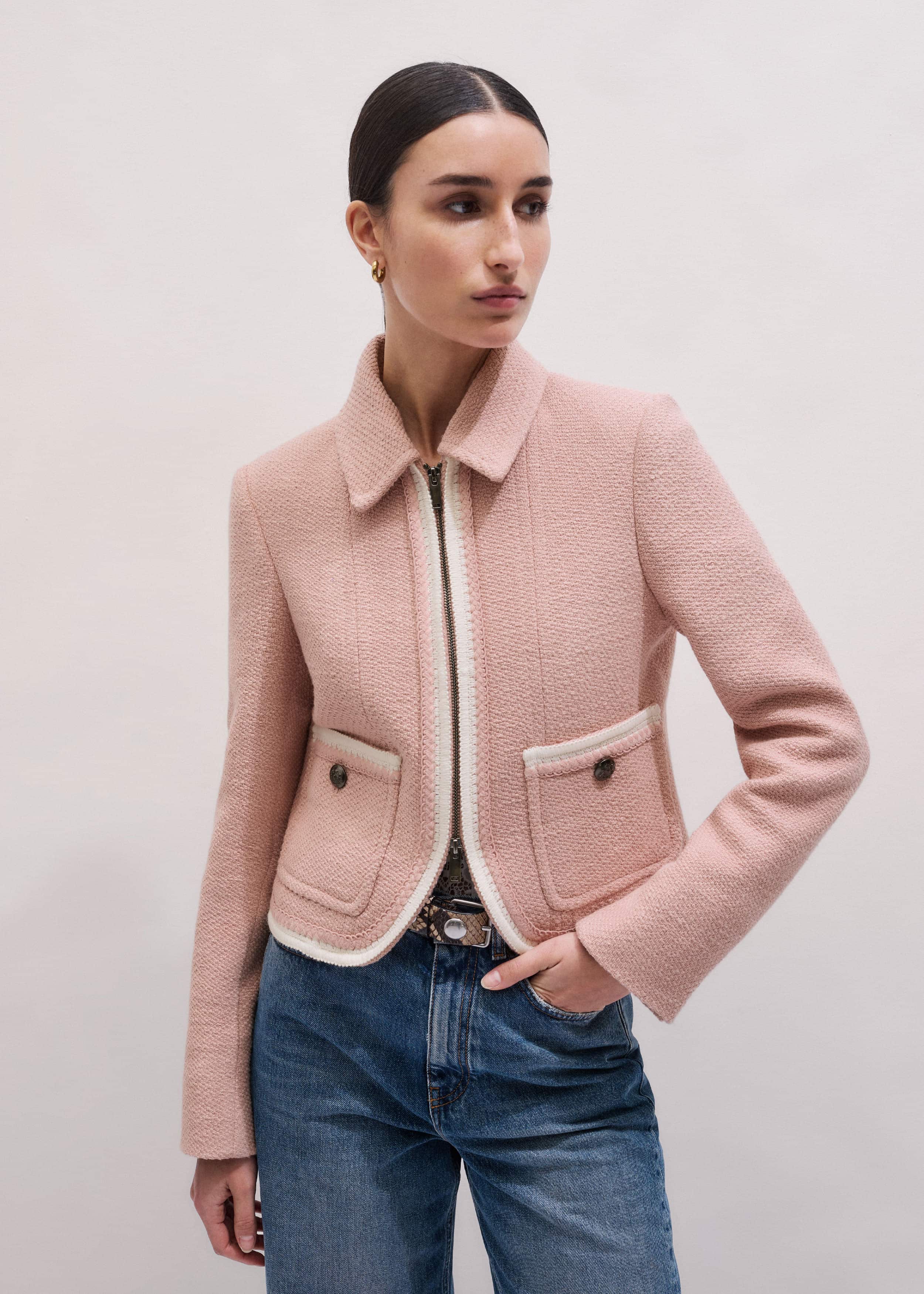Pink Straight Crop Jacket meandem