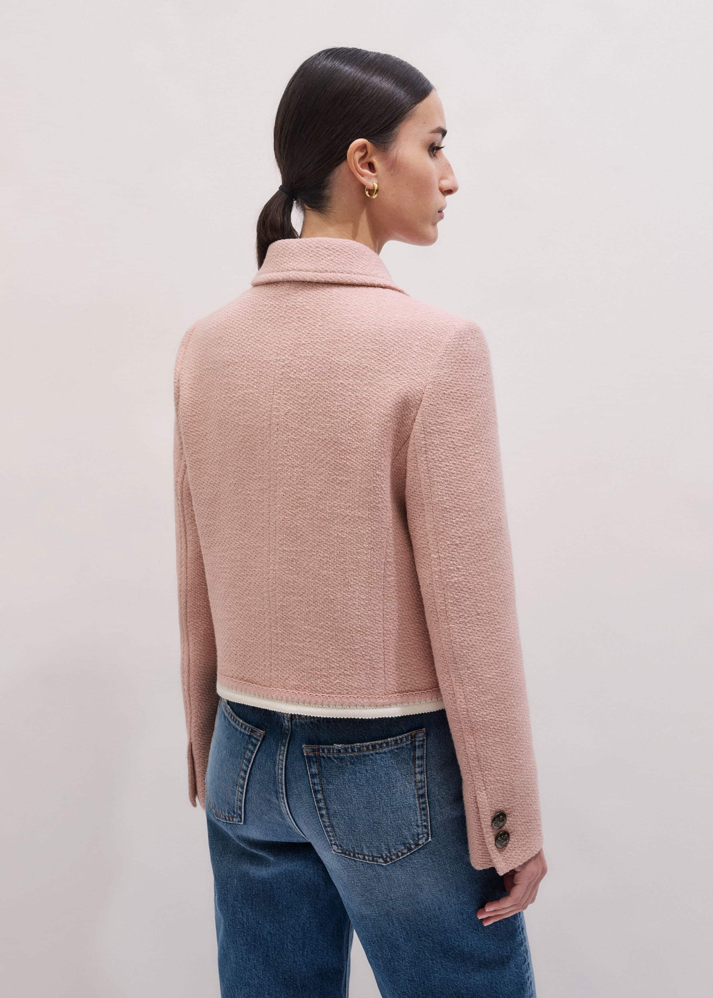 Pink Straight Crop Jacket meandem