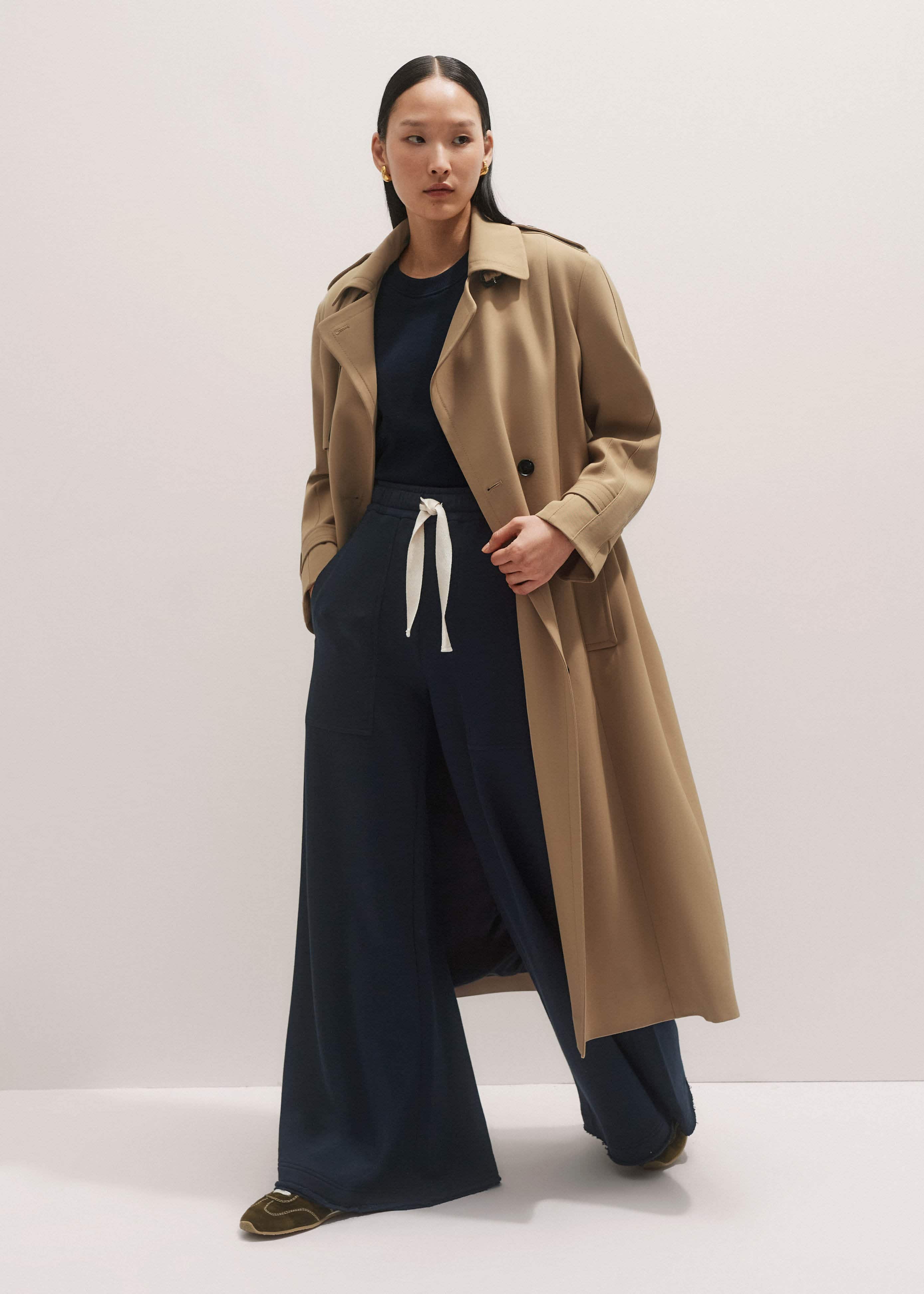 Brown Relaxed Shoulder Trench Coat meandem