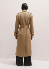 Brown Relaxed Shoulder Trench Coat meandem