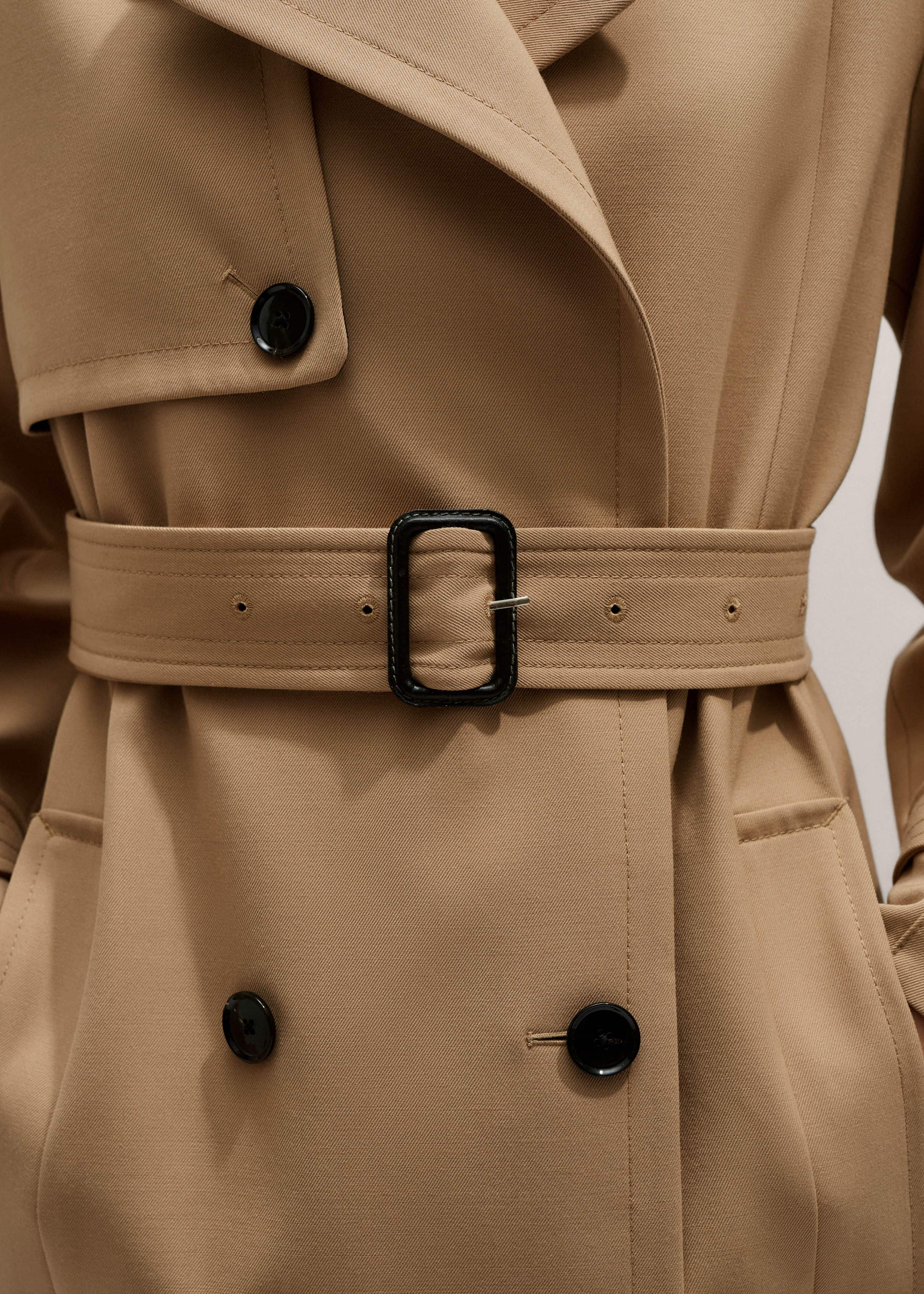 Brown Relaxed Shoulder Trench Coat meandem