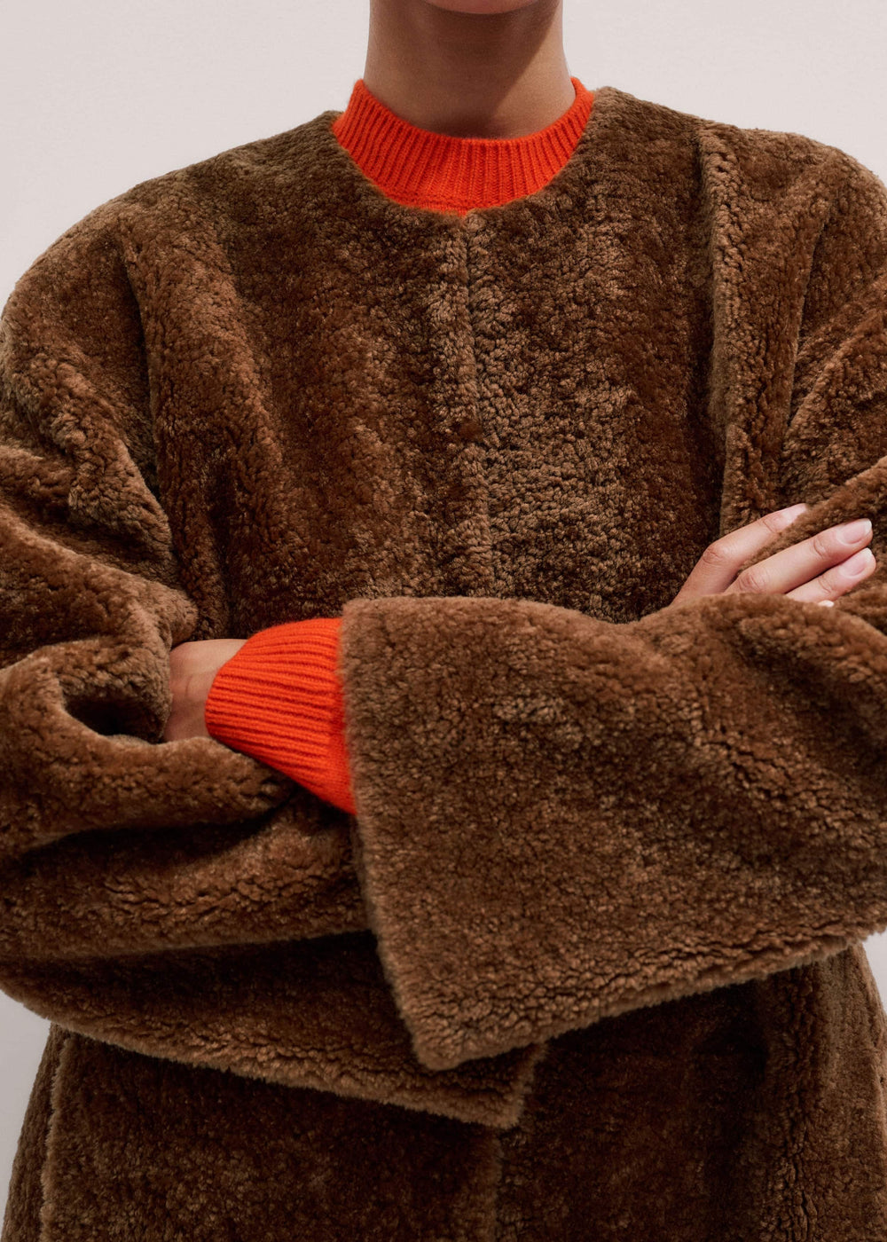Brown Shearling Coat meandem
