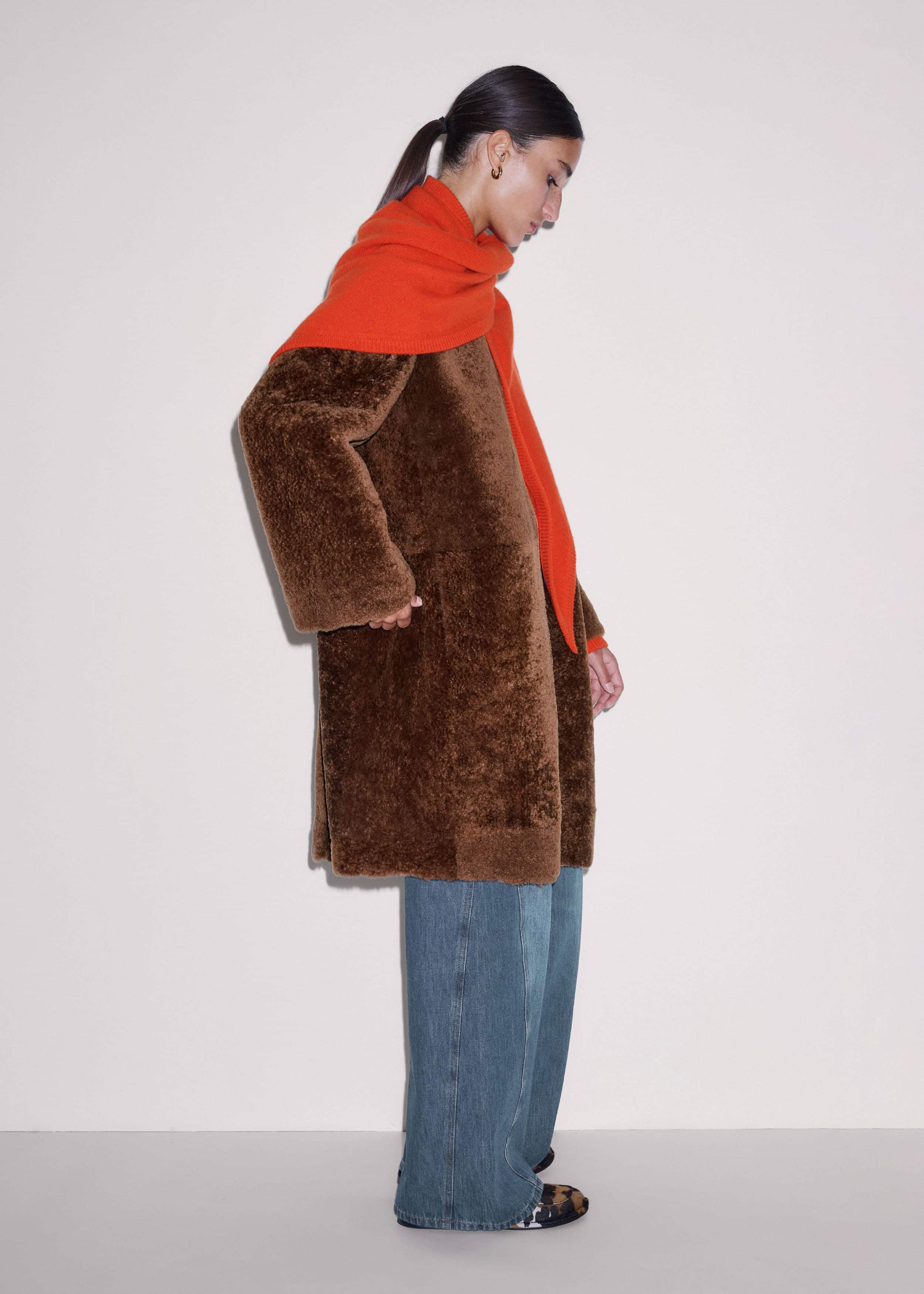 Brown Shearling Coat meandem