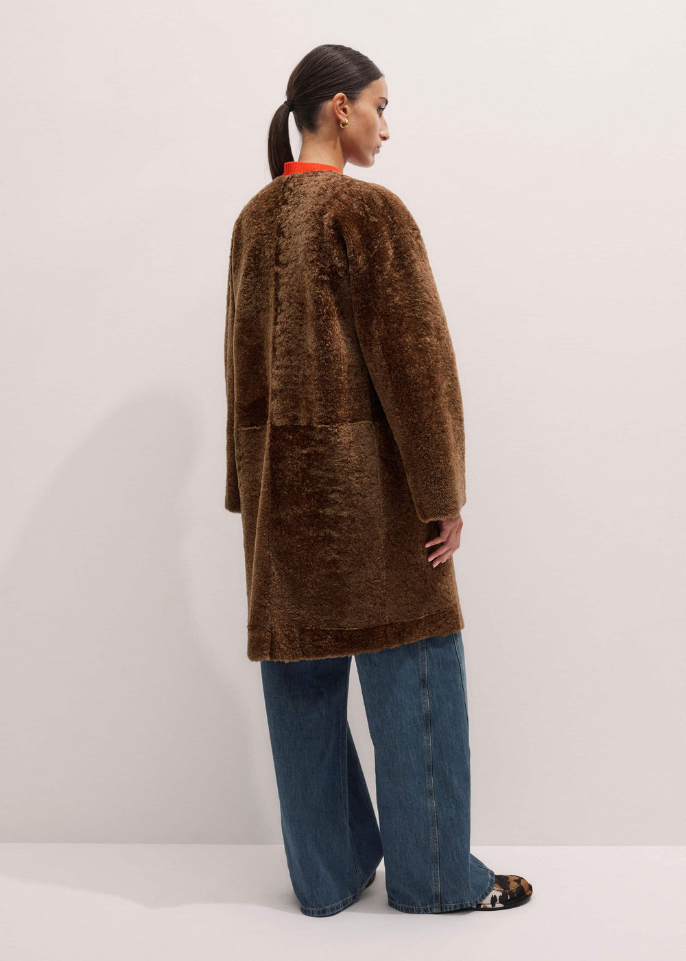Brown Shearling Coat meandem