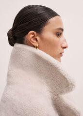 Cream Reversible Shearling Coat + Belt meandem