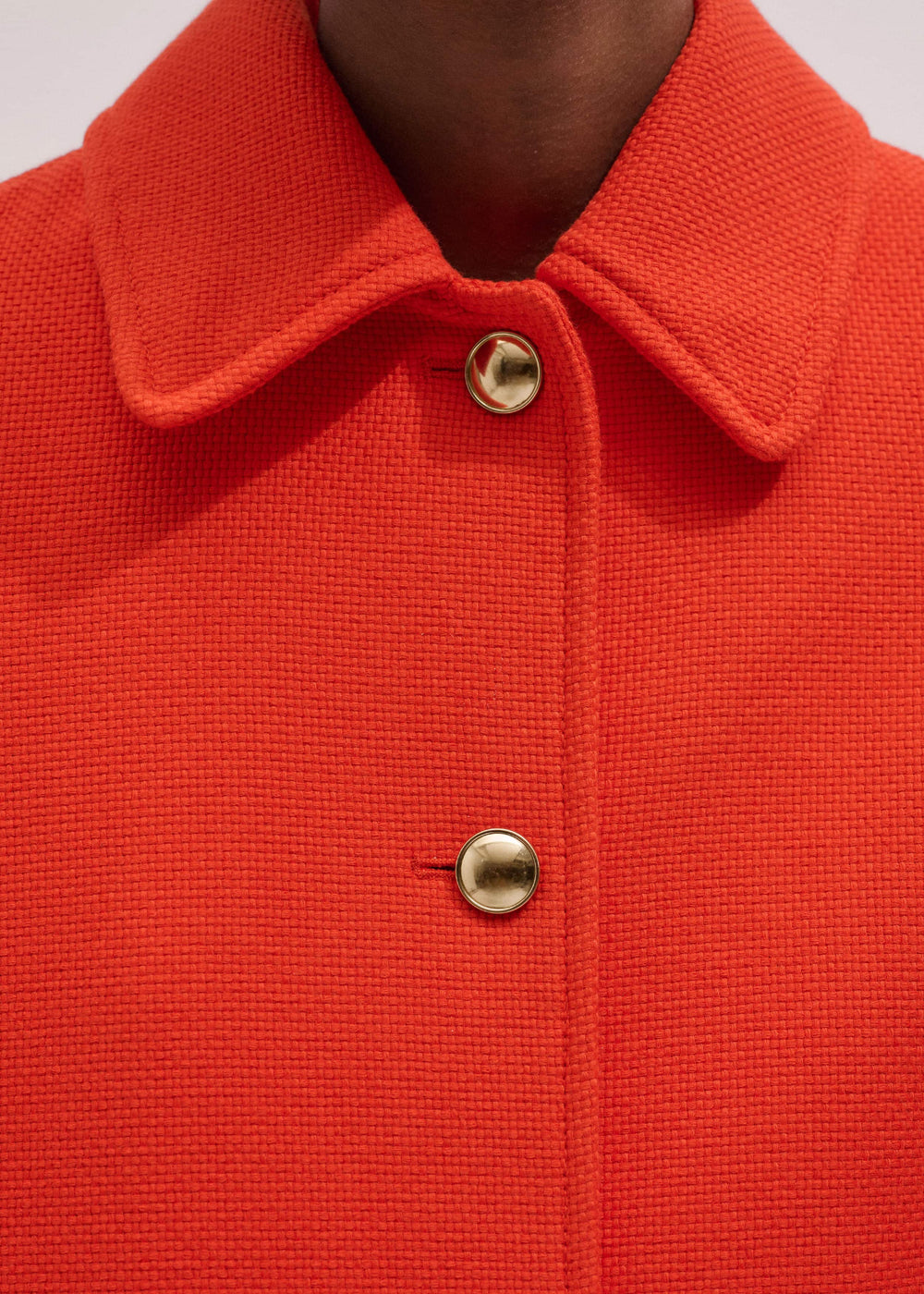 Orange Sculptural Sleeve Swing Coat meandem