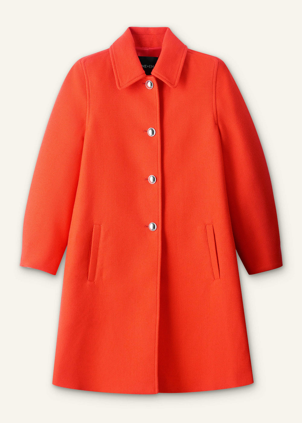 Orange Sculptural Sleeve Swing Coat meandem
