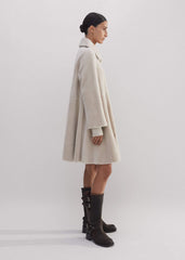 Natural Luxe Shearling Leather-Mix Swing Coat meandem
