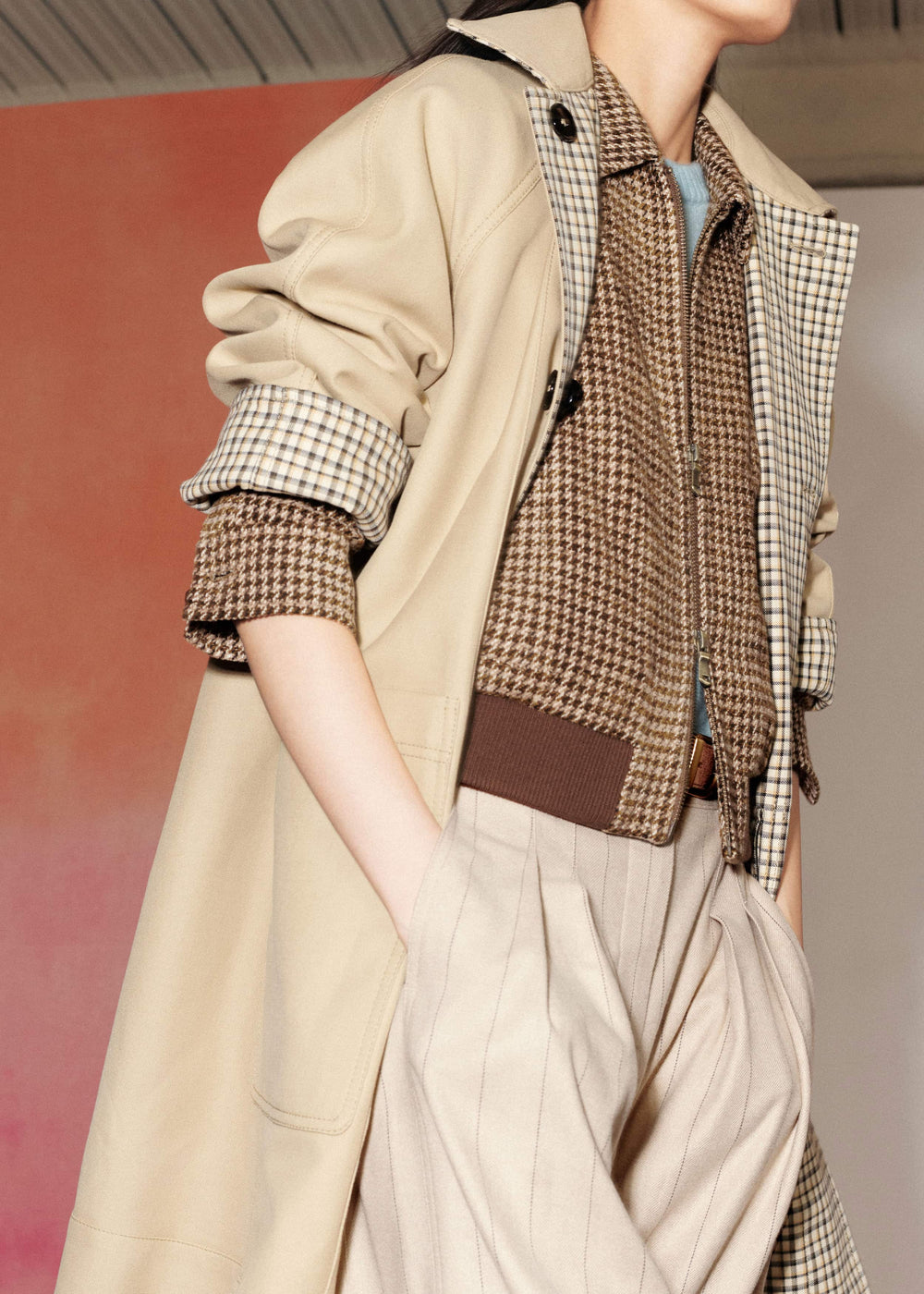 Camel Brown Reversible Mac + Hood meandem