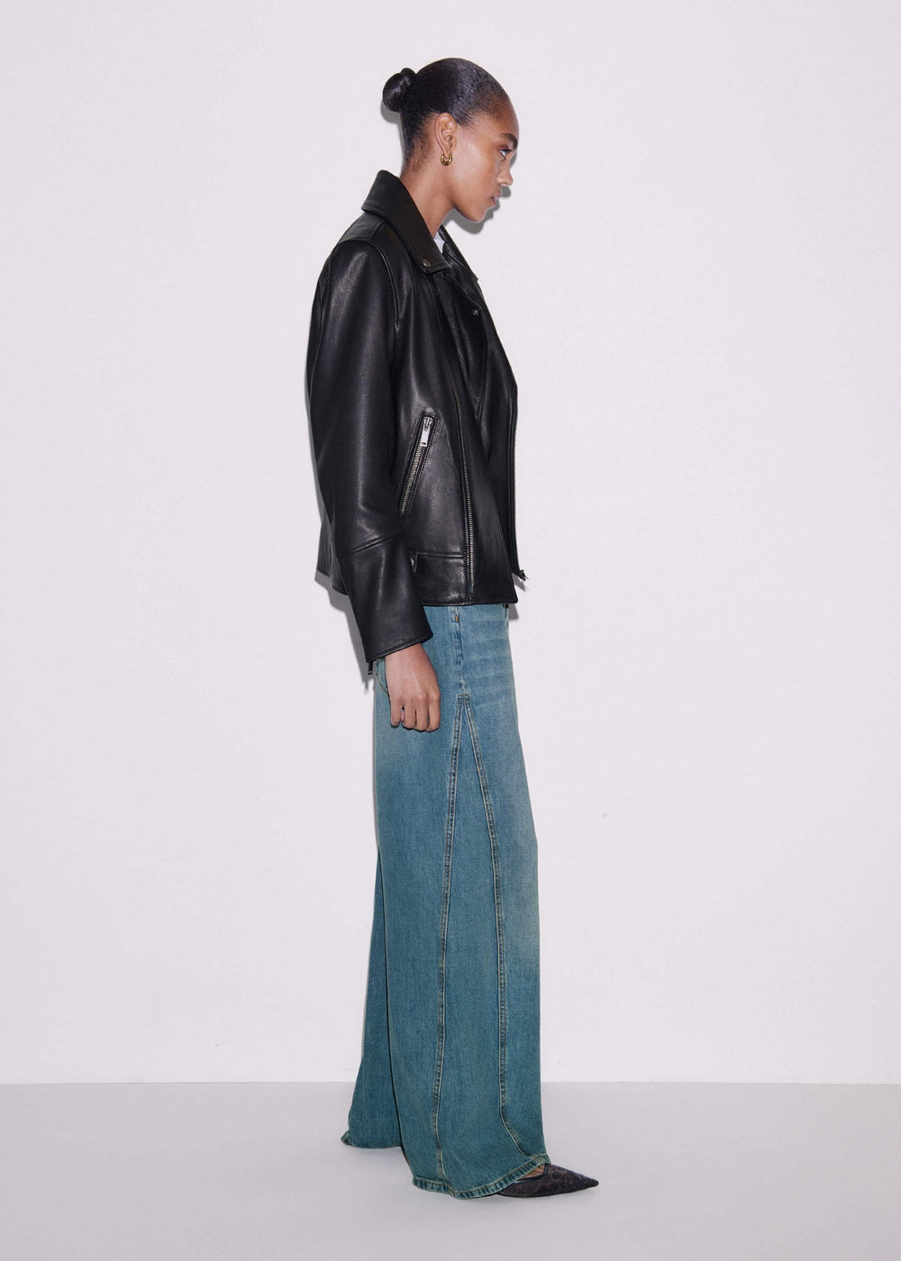 Black Authentic Leather Biker Jacket meandem