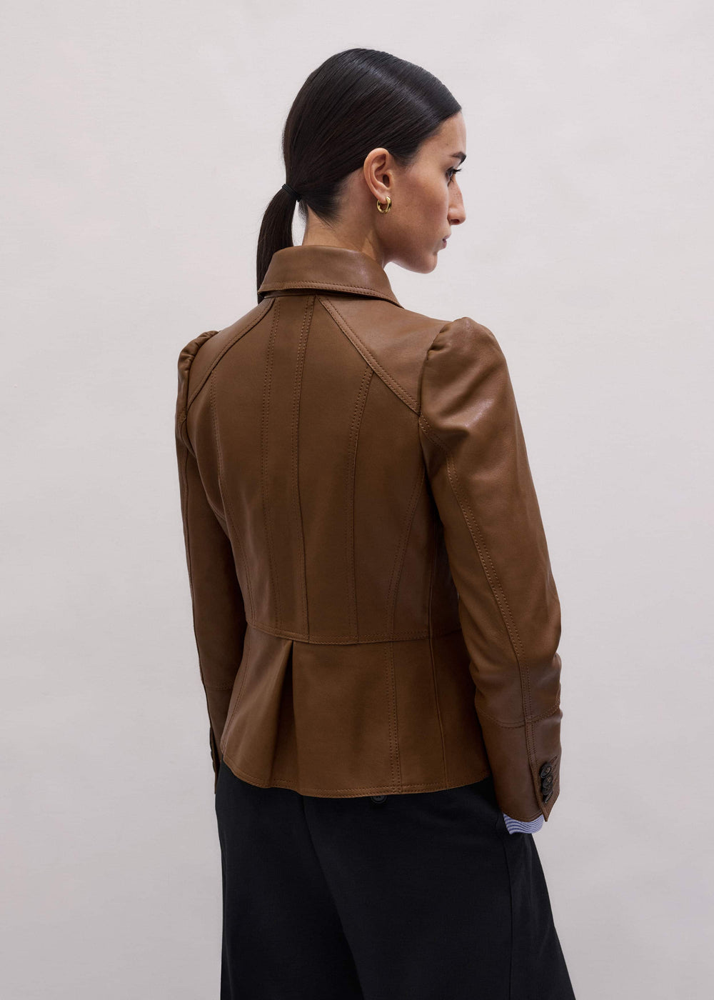 Brown Slim Fit Feminine Utility Jacket meandem