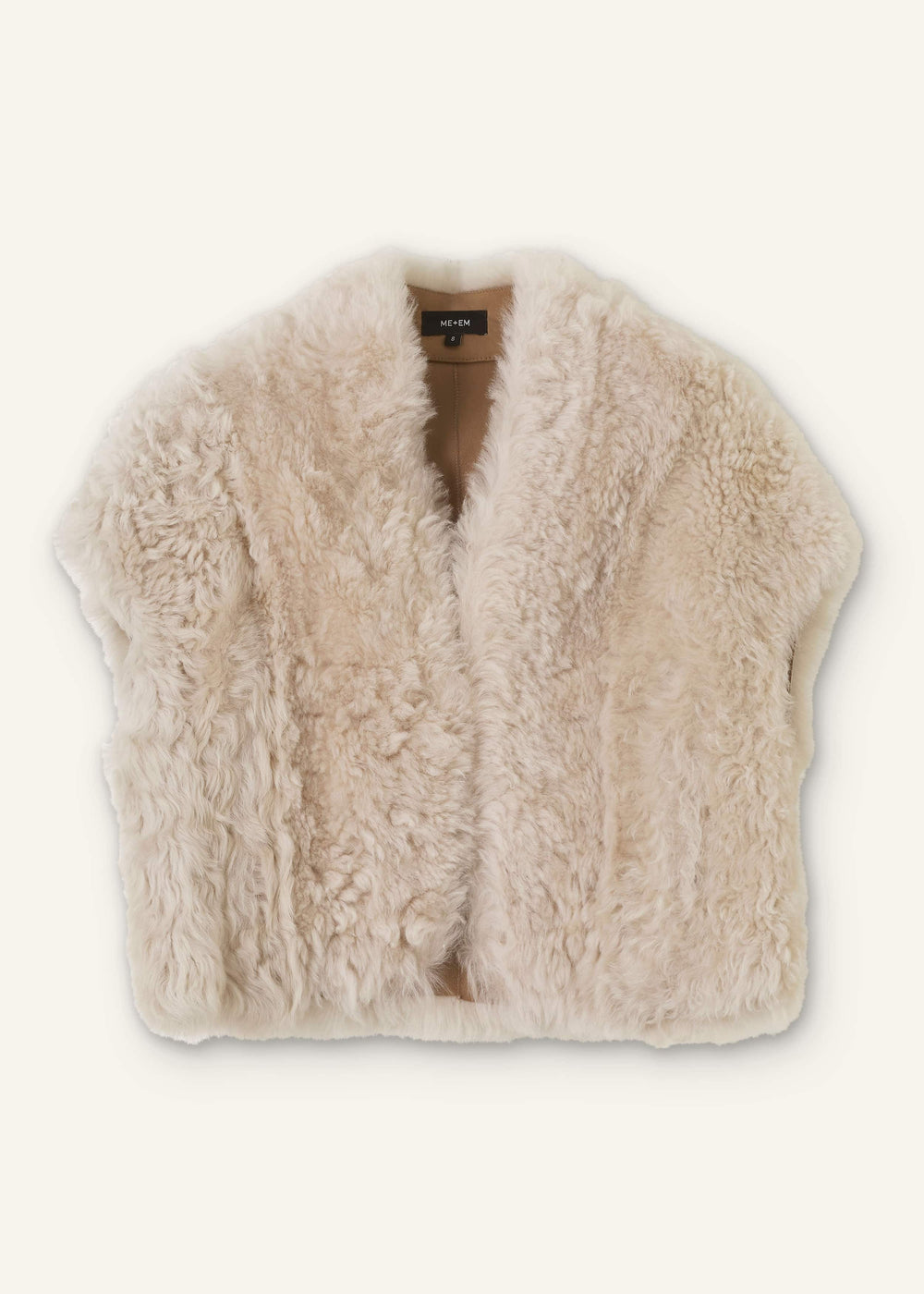 Cream Shearling Evening Layering Shrug meandem
